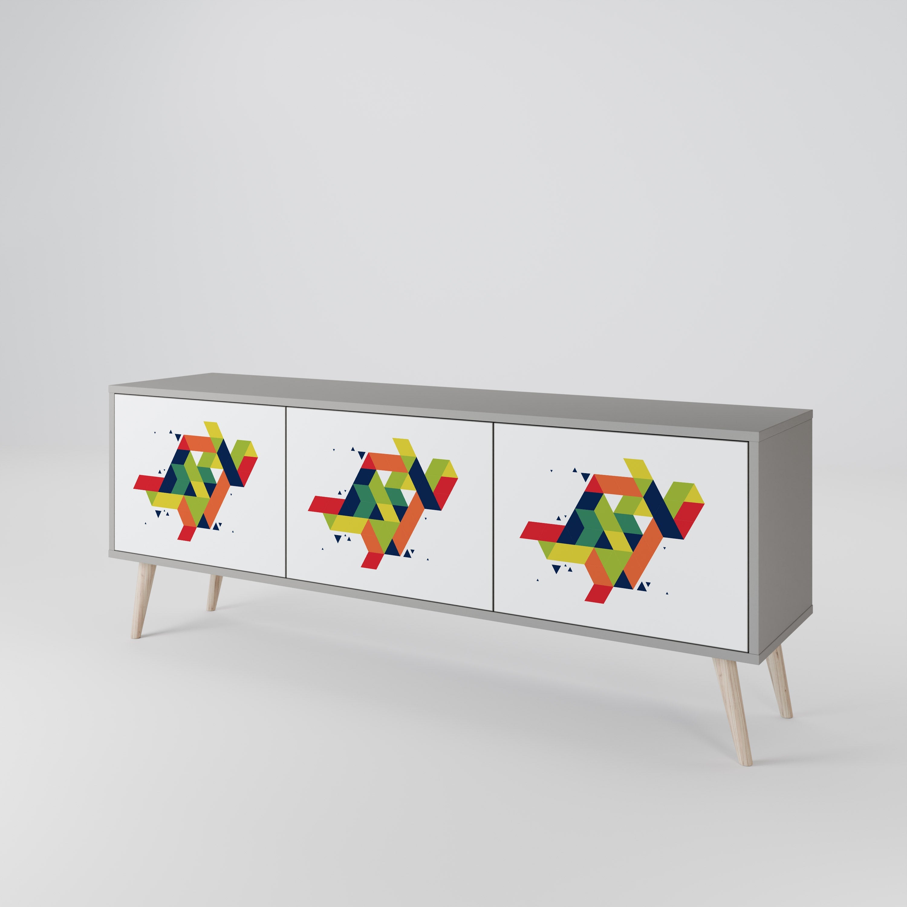 FUTURE SIGN TV-Lowboard mit 3 Türen in Grau