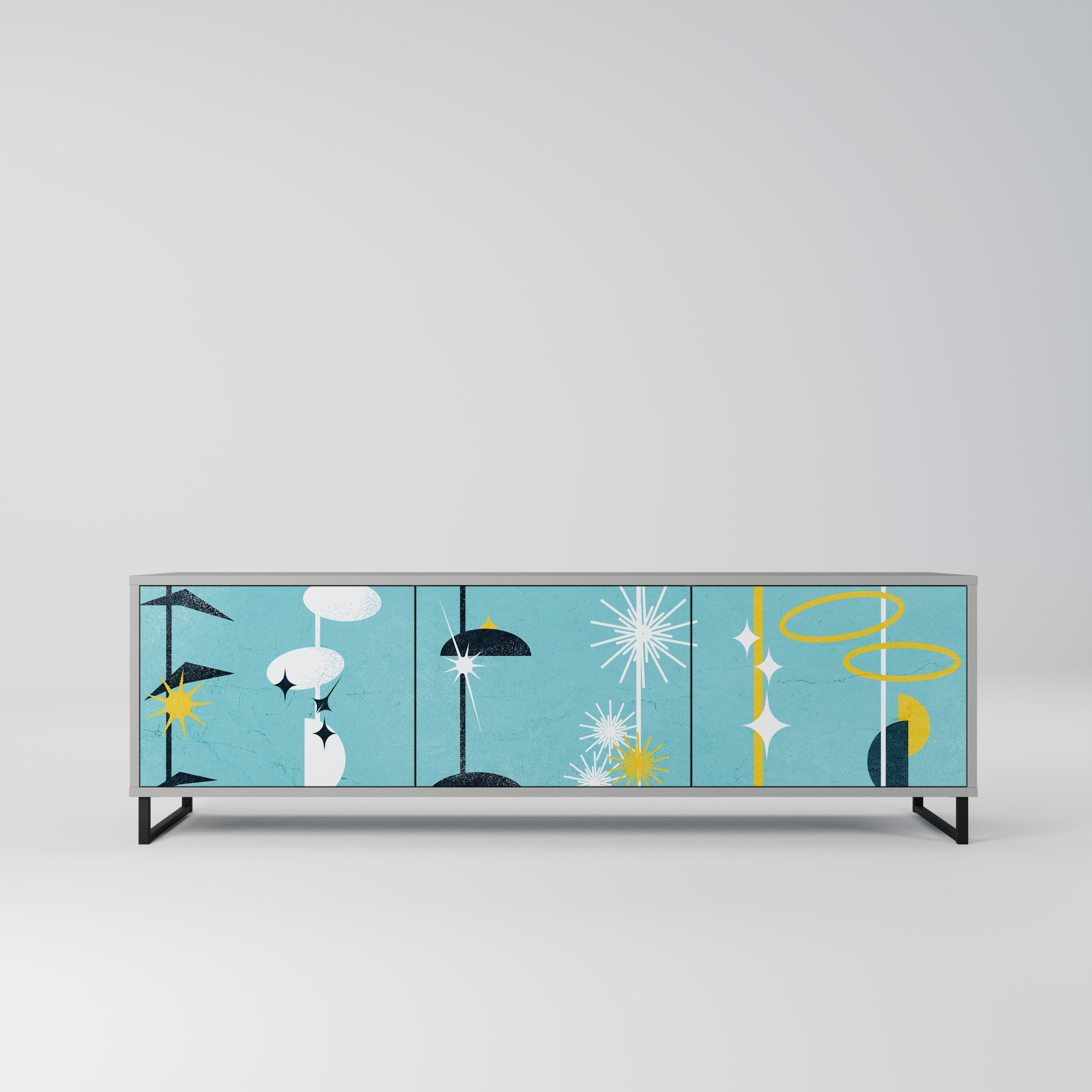 PATHS TO HAPPINESS TV-Lowboard mit 3 Türen in Grau