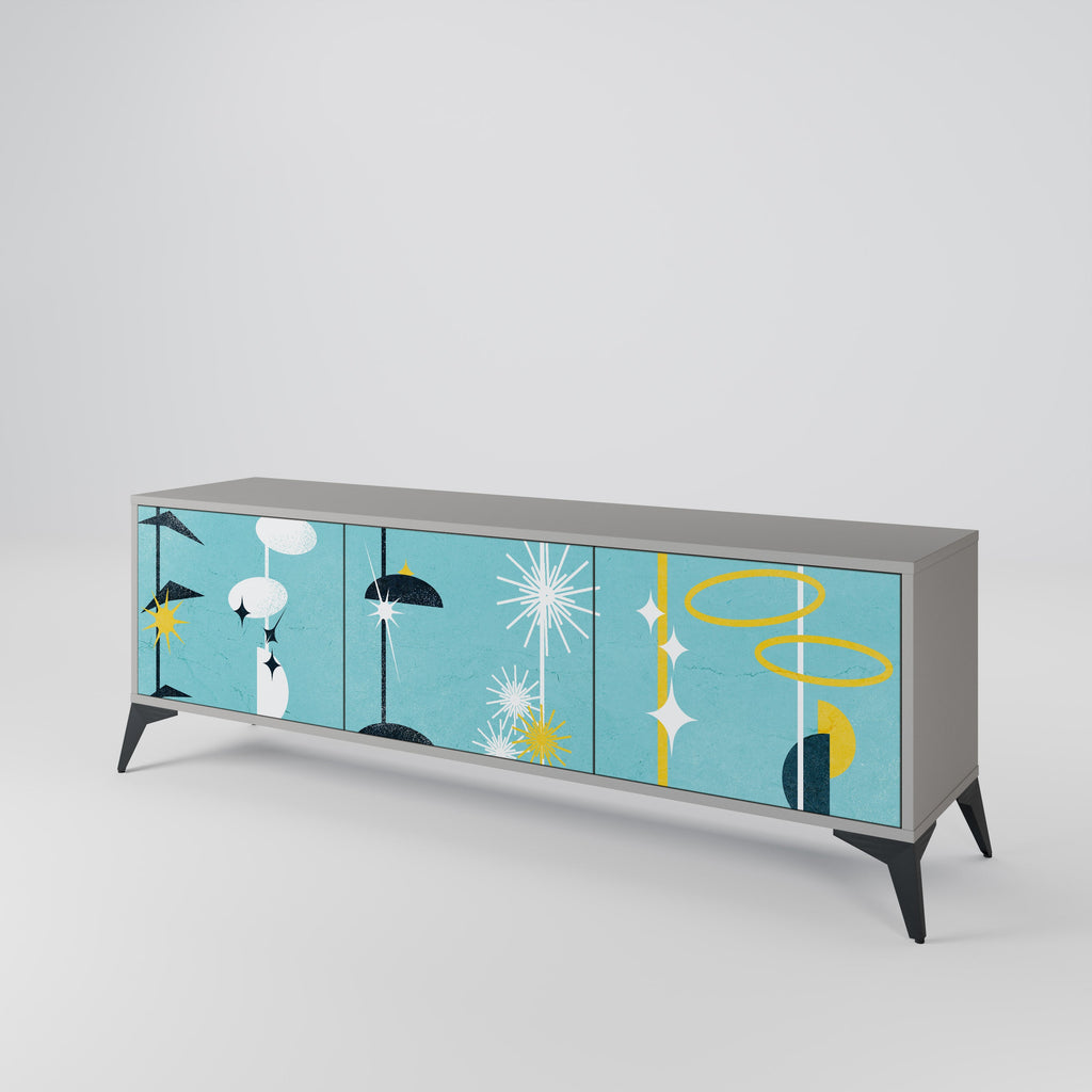 PATHS TO HAPPINESS TV-Lowboard mit 3 Türen in Grau