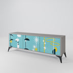 PATHS TO HAPPINESS TV-Lowboard mit 3 Türen in Grau