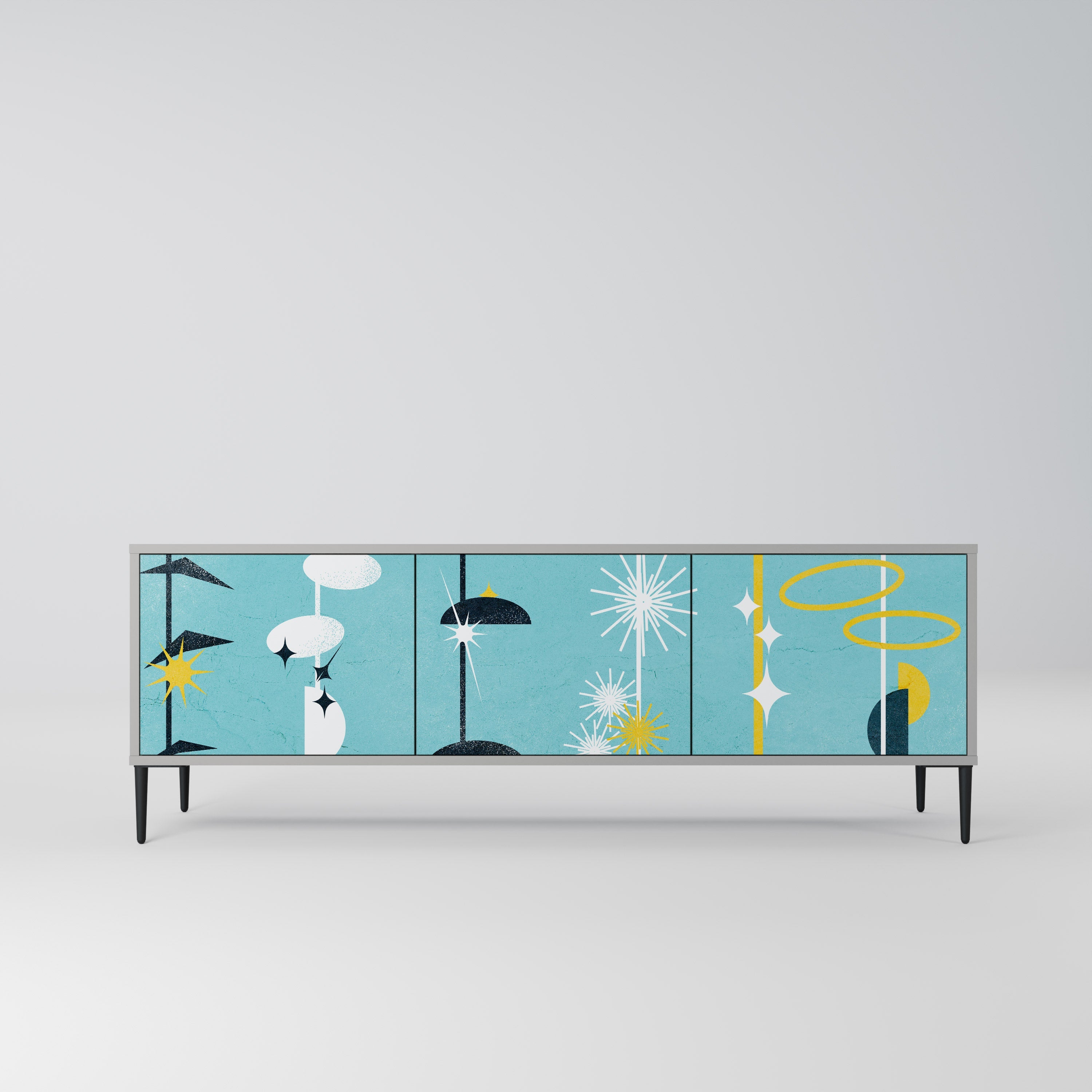 PATHS TO HAPPINESS TV-Lowboard mit 3 Türen in Grau