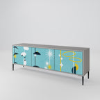 PATHS TO HAPPINESS TV-Lowboard mit 3 Türen in Grau