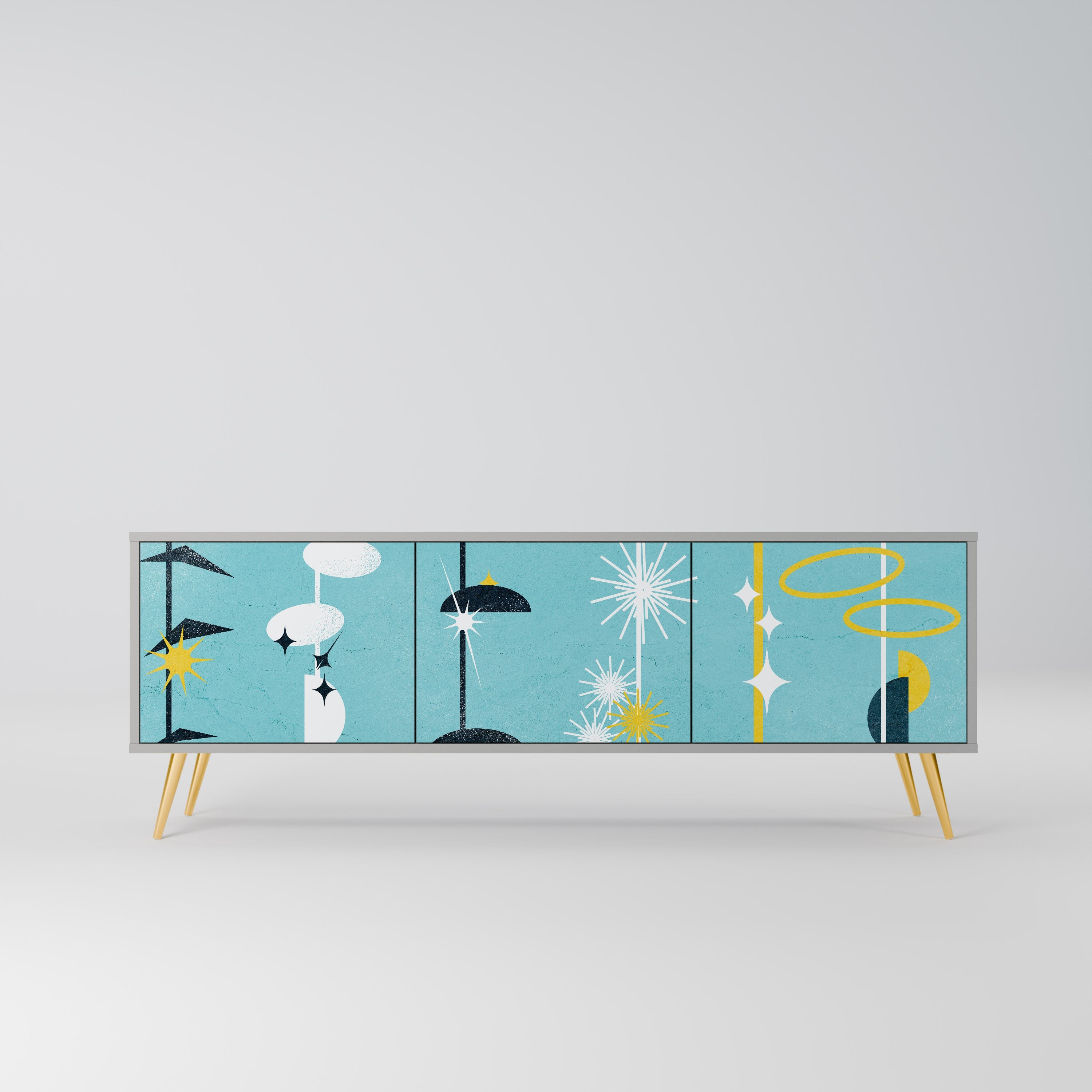 PATHS TO HAPPINESS TV-Lowboard mit 3 Türen in Grau