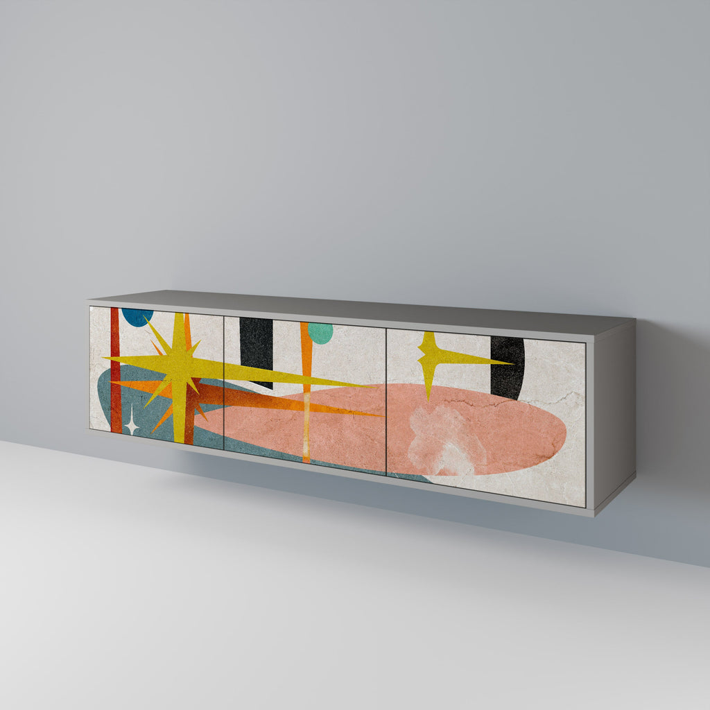 INTERSTELLAR VIBES TV-Lowboard mit 3 Türen in Grau