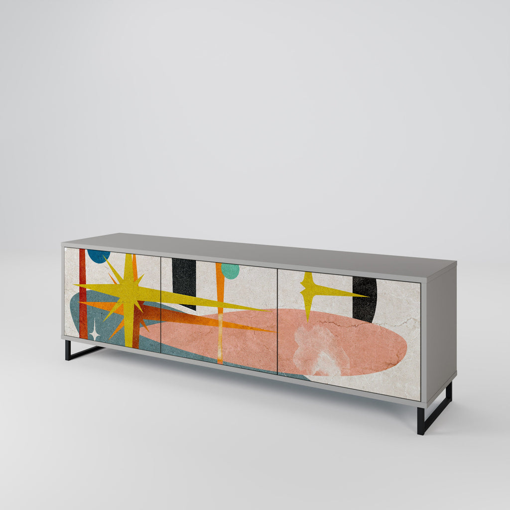 INTERSTELLAR VIBES TV-Lowboard mit 3 Türen in Grau