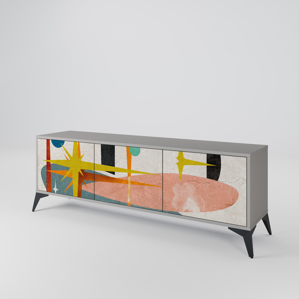 INTERSTELLAR VIBES TV-Lowboard mit 3 Türen in Grau