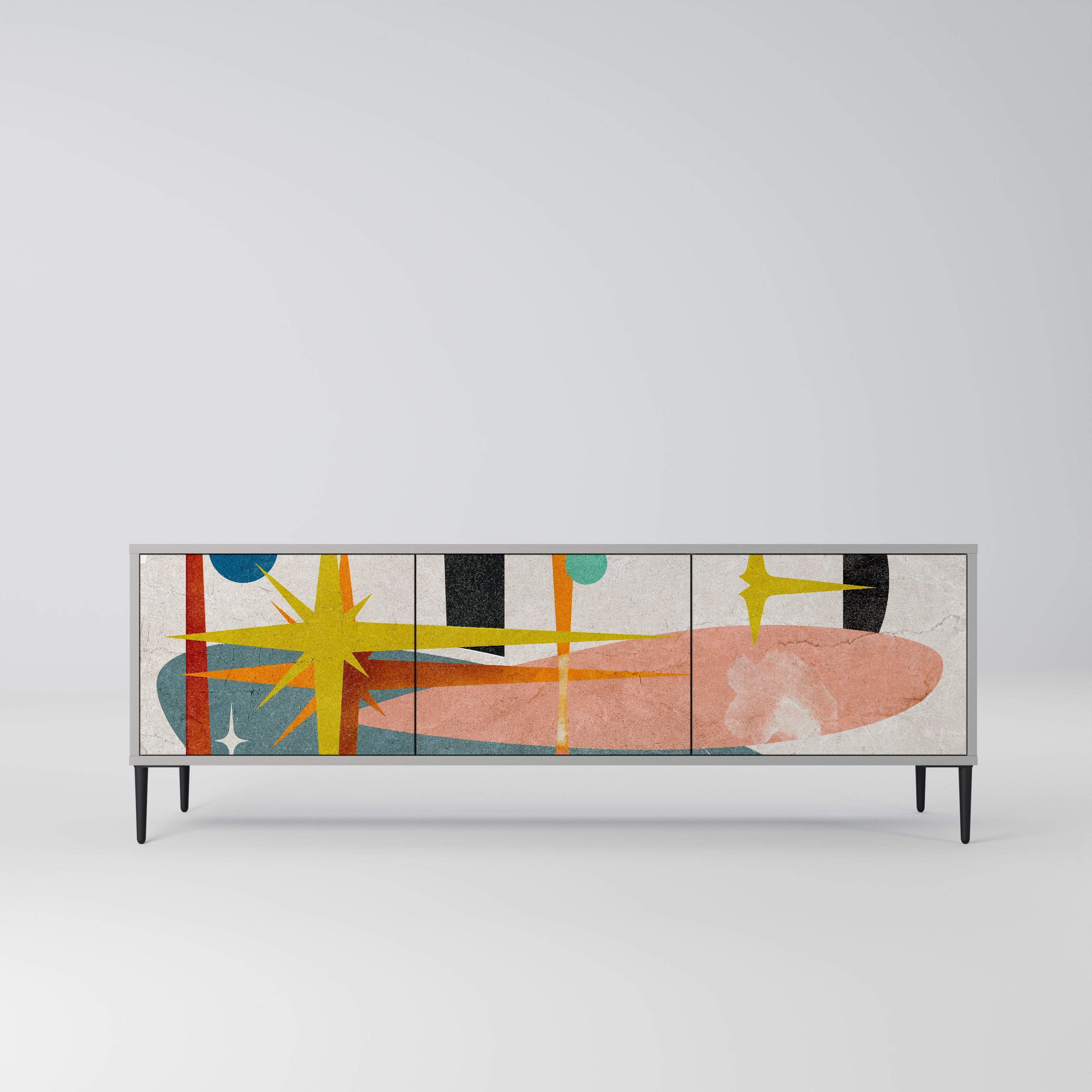 INTERSTELLAR VIBES TV-Lowboard mit 3 Türen in Grau