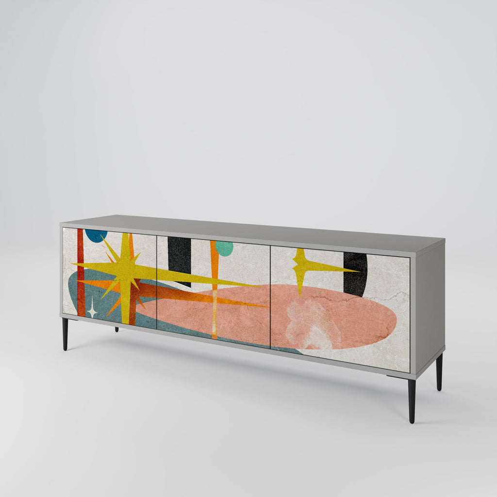 INTERSTELLAR VIBES TV-Lowboard mit 3 Türen in Grau