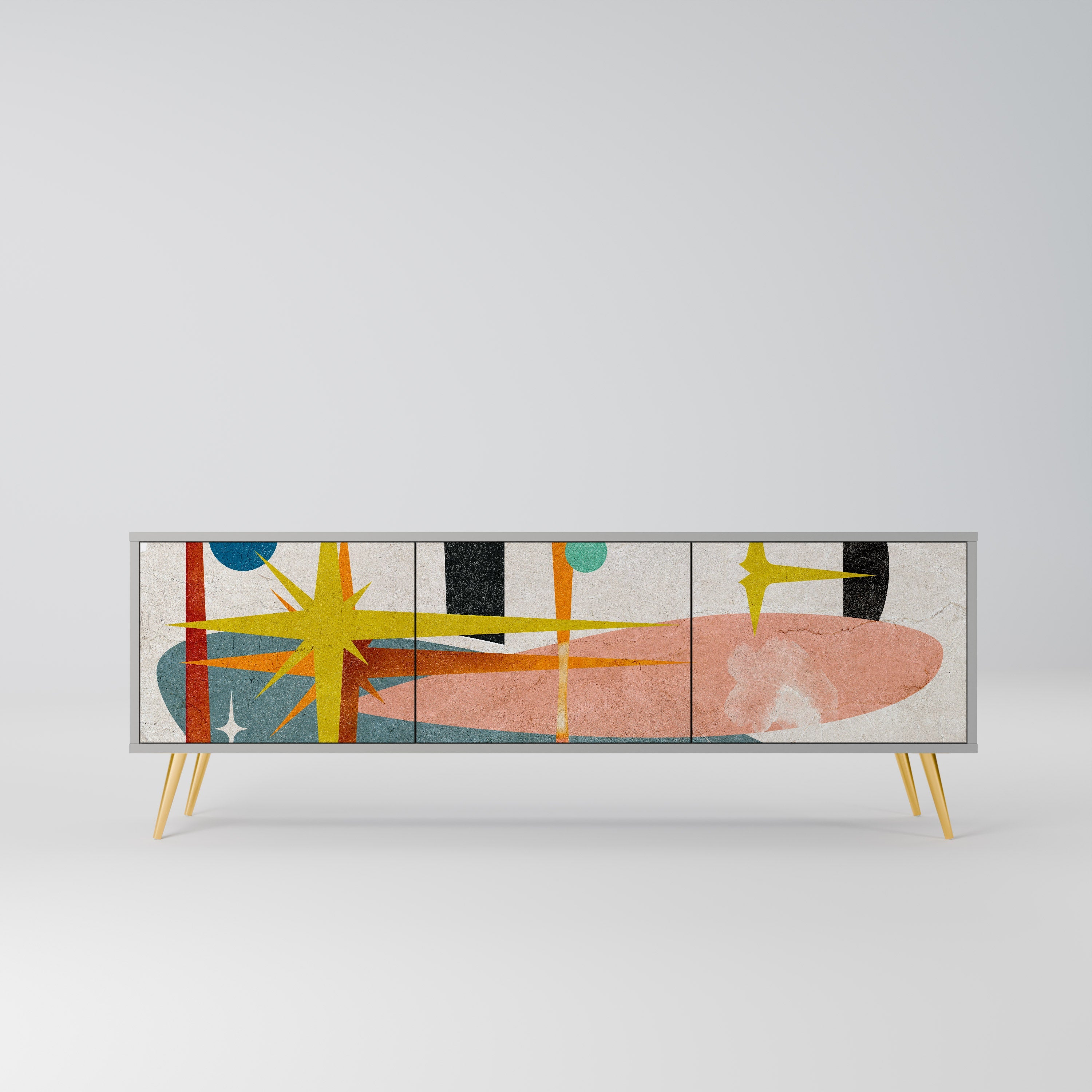 INTERSTELLAR VIBES TV-Lowboard mit 3 Türen in Grau