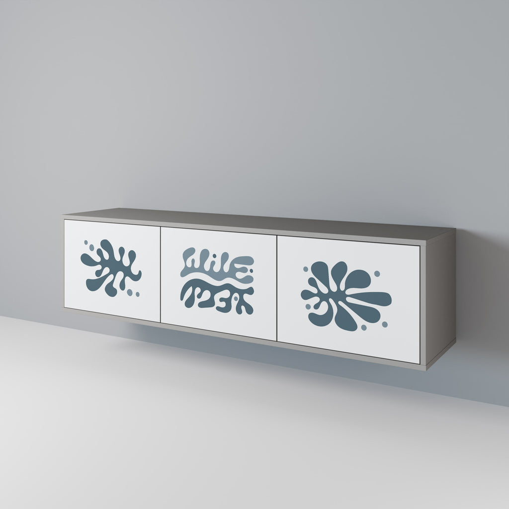 WONDERLAND VEGETATION TV-Lowboard mit 3 Türen in Grau