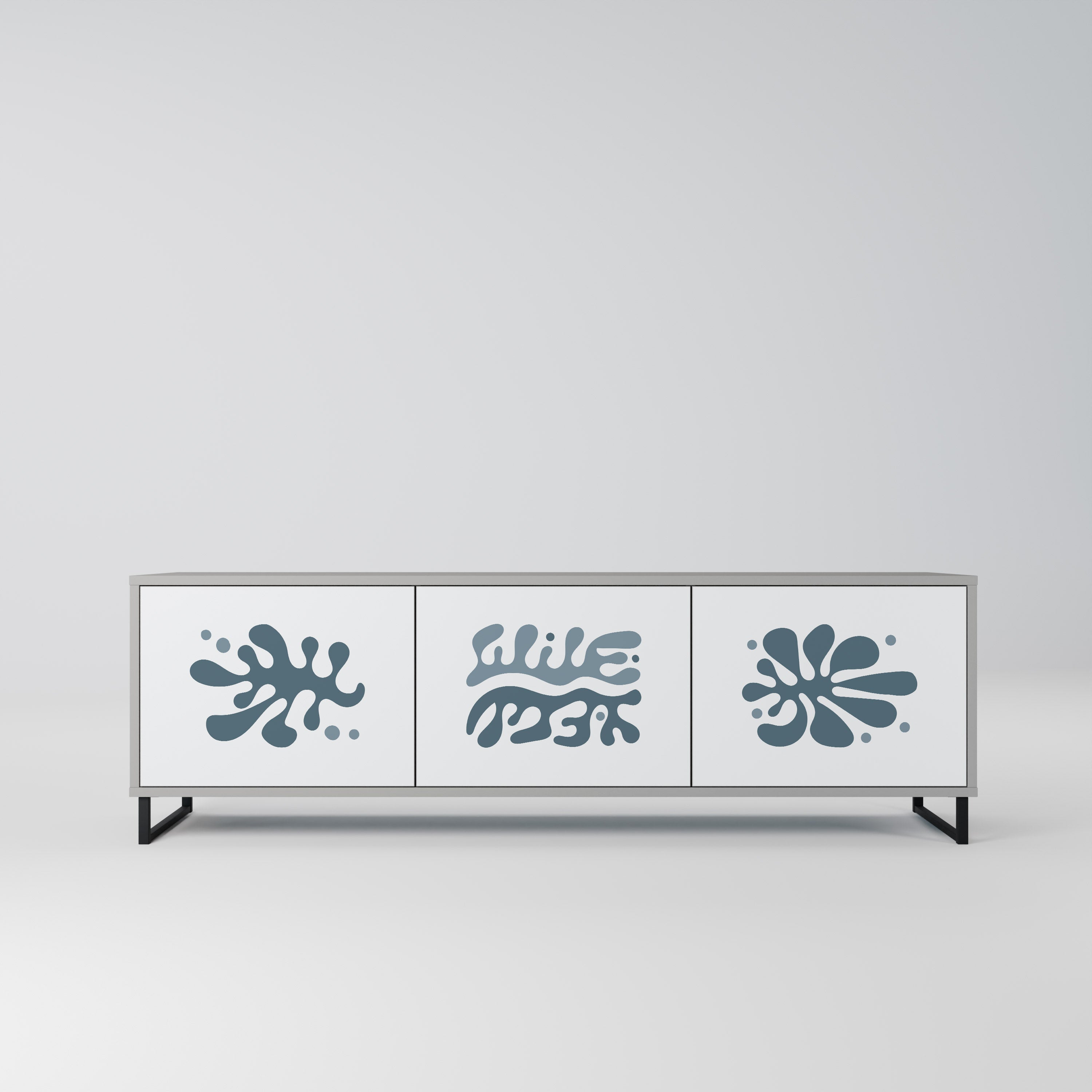 WONDERLAND VEGETATION TV-Lowboard mit 3 Türen in Grau