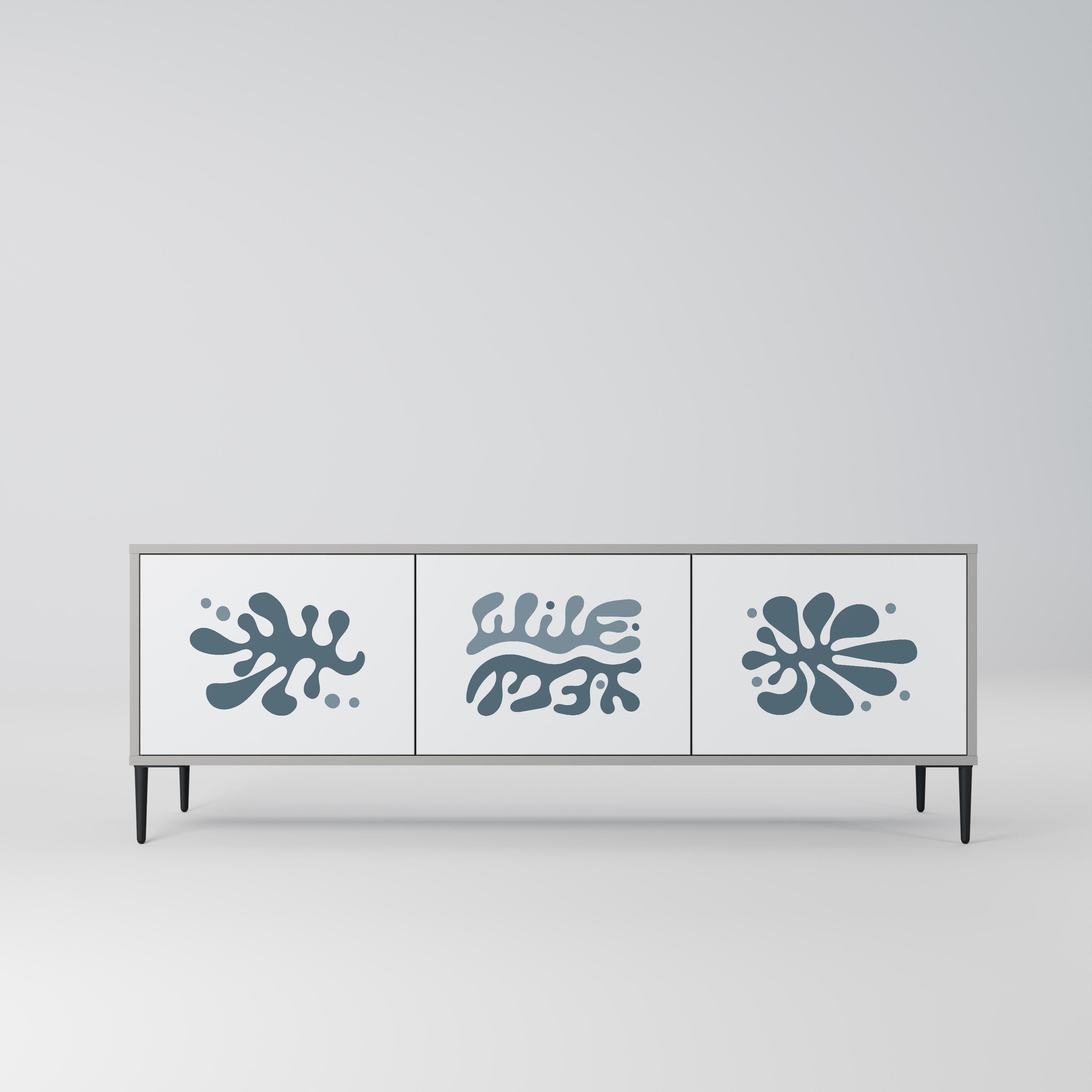 WONDERLAND VEGETATION TV-Lowboard mit 3 Türen in Grau