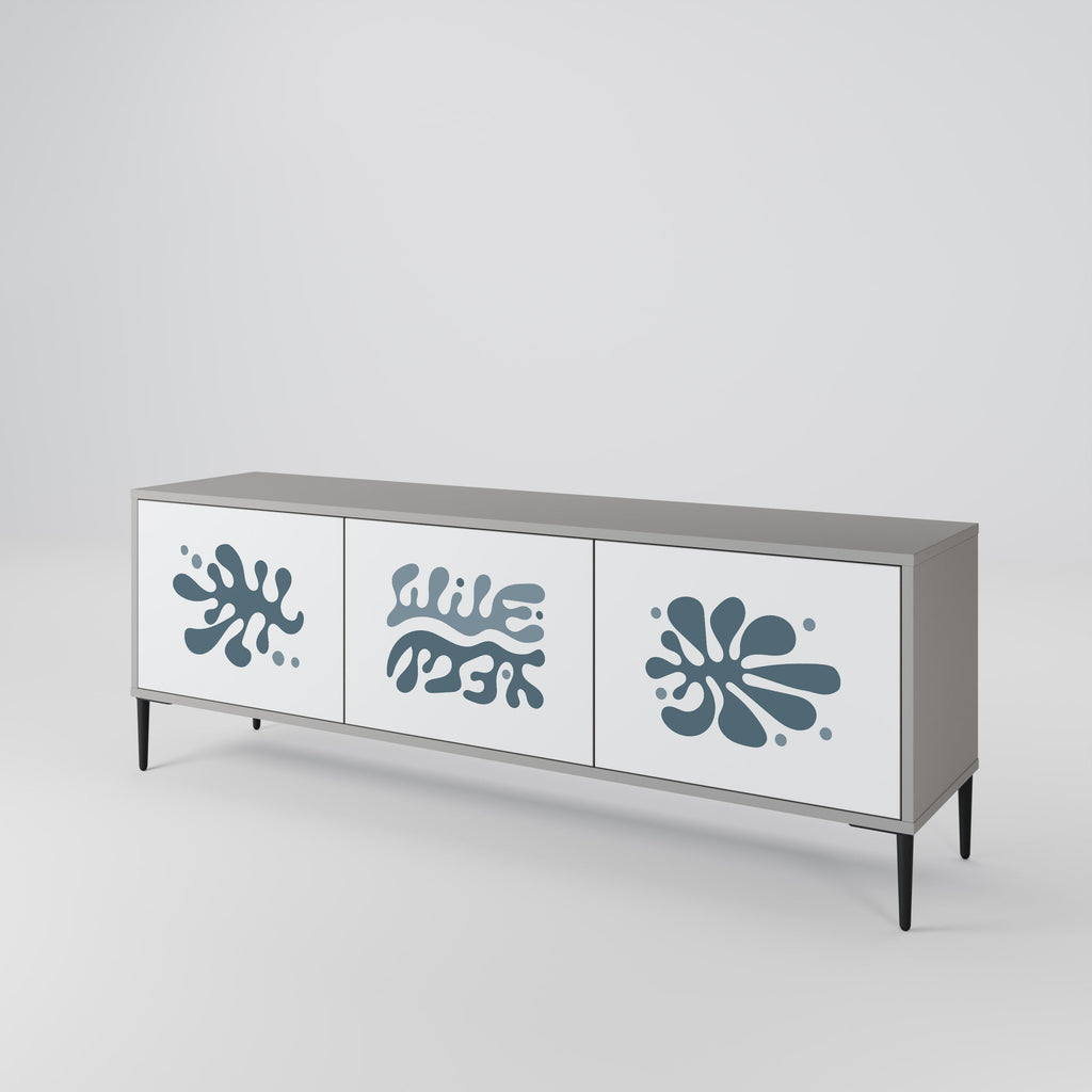 WONDERLAND VEGETATION TV-Lowboard mit 3 Türen in Grau