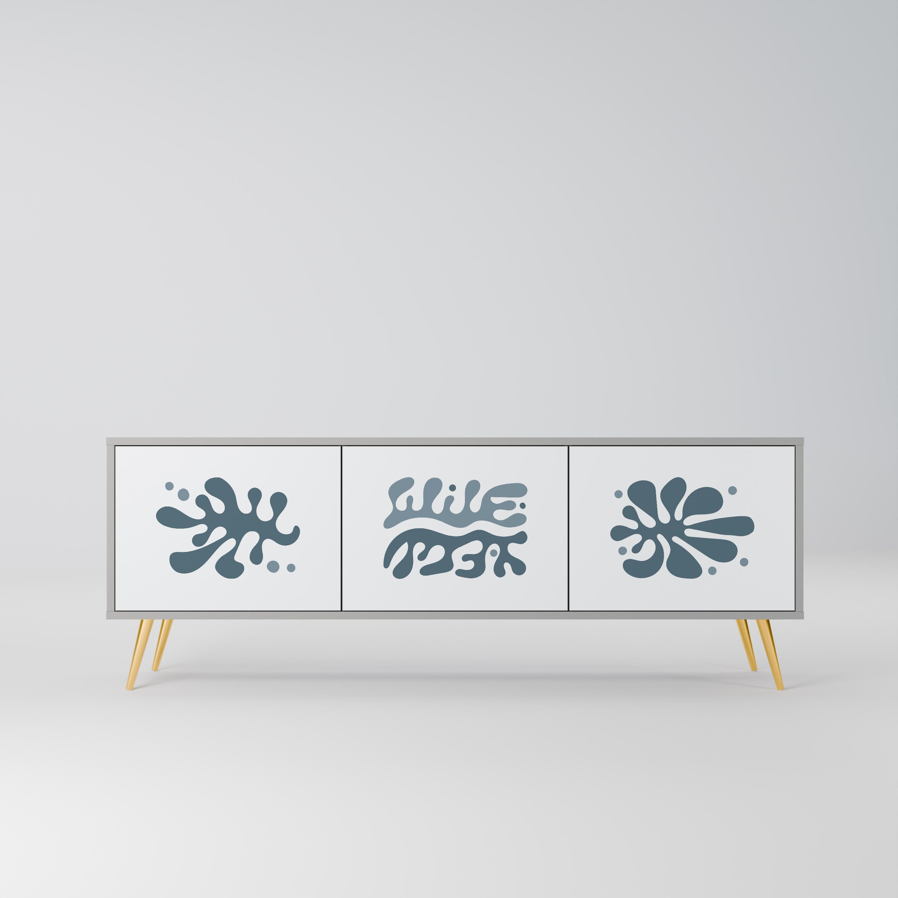 WONDERLAND VEGETATION TV-Lowboard mit 3 Türen in Grau