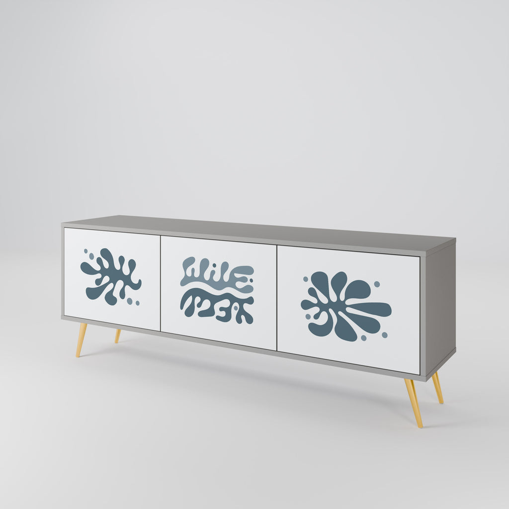 WONDERLAND VEGETATION TV-Lowboard mit 3 Türen in Grau