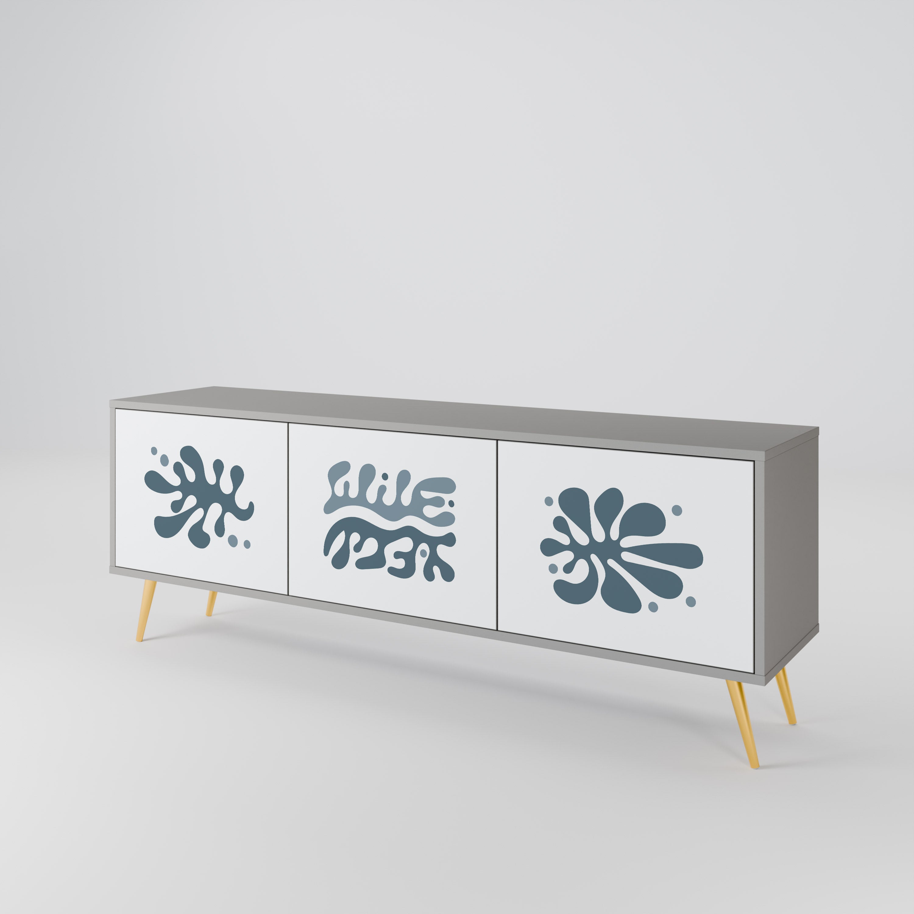 WONDERLAND VEGETATION TV-Lowboard mit 3 Türen in Grau