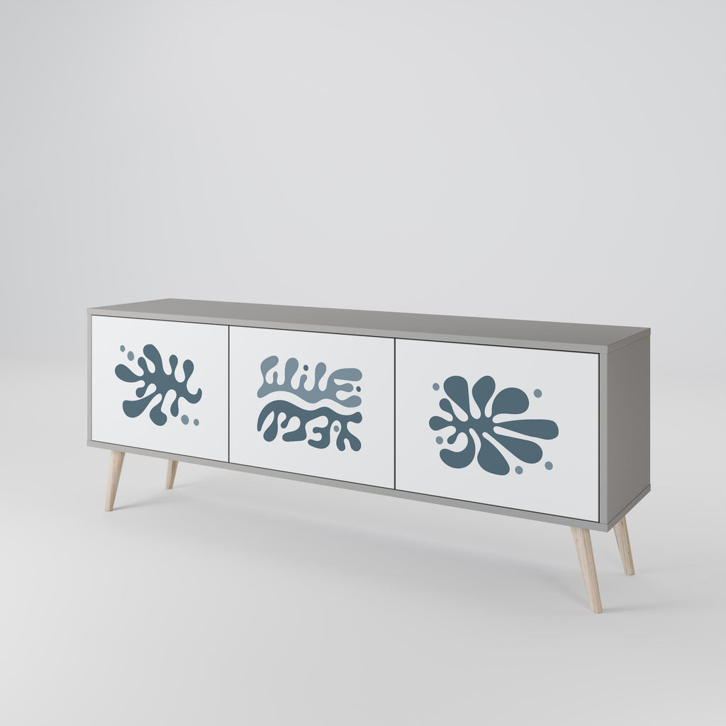 WONDERLAND VEGETATION TV-Lowboard mit 3 Türen in Grau