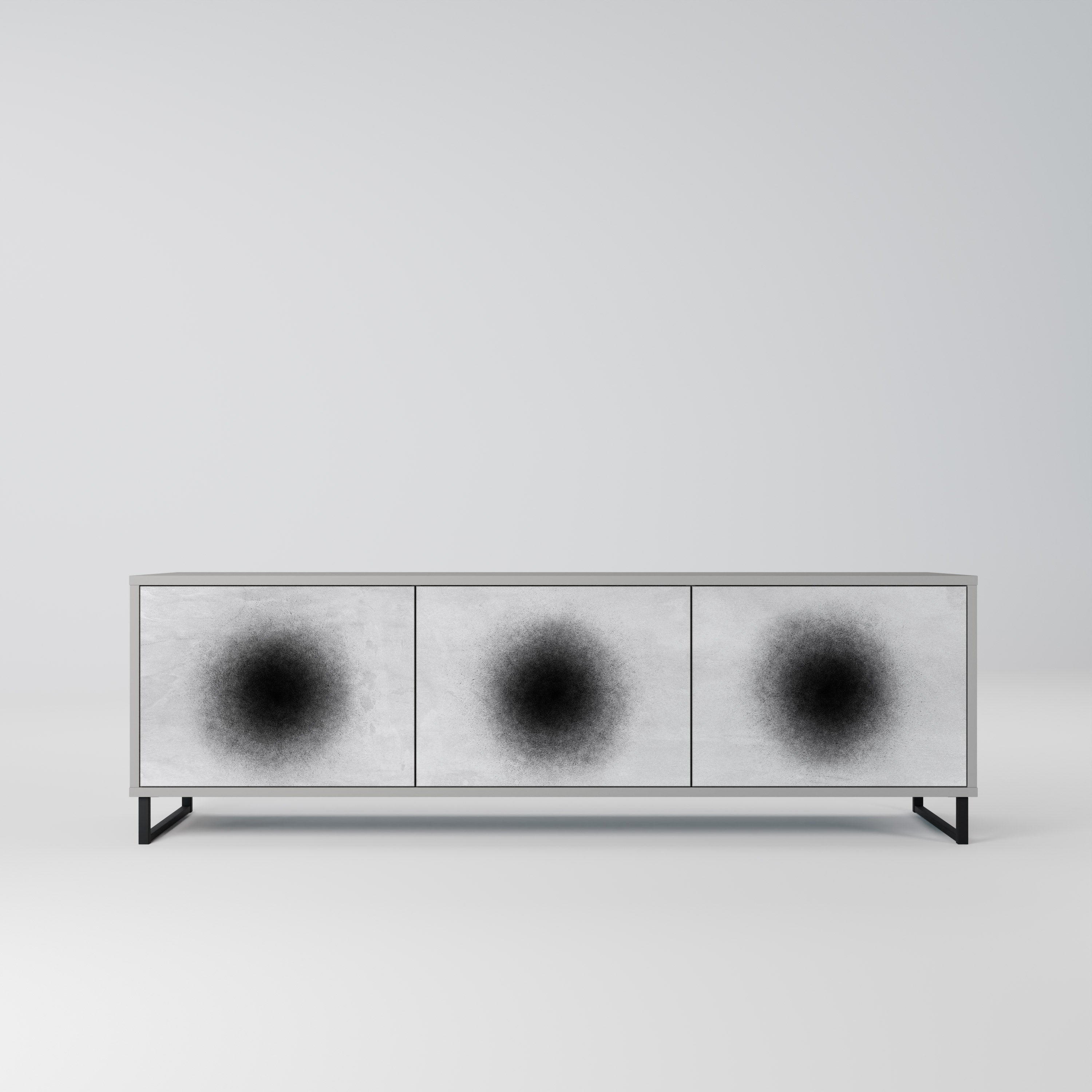 BLACK HOLE TV-Lowboard mit 3 Türen in Grau