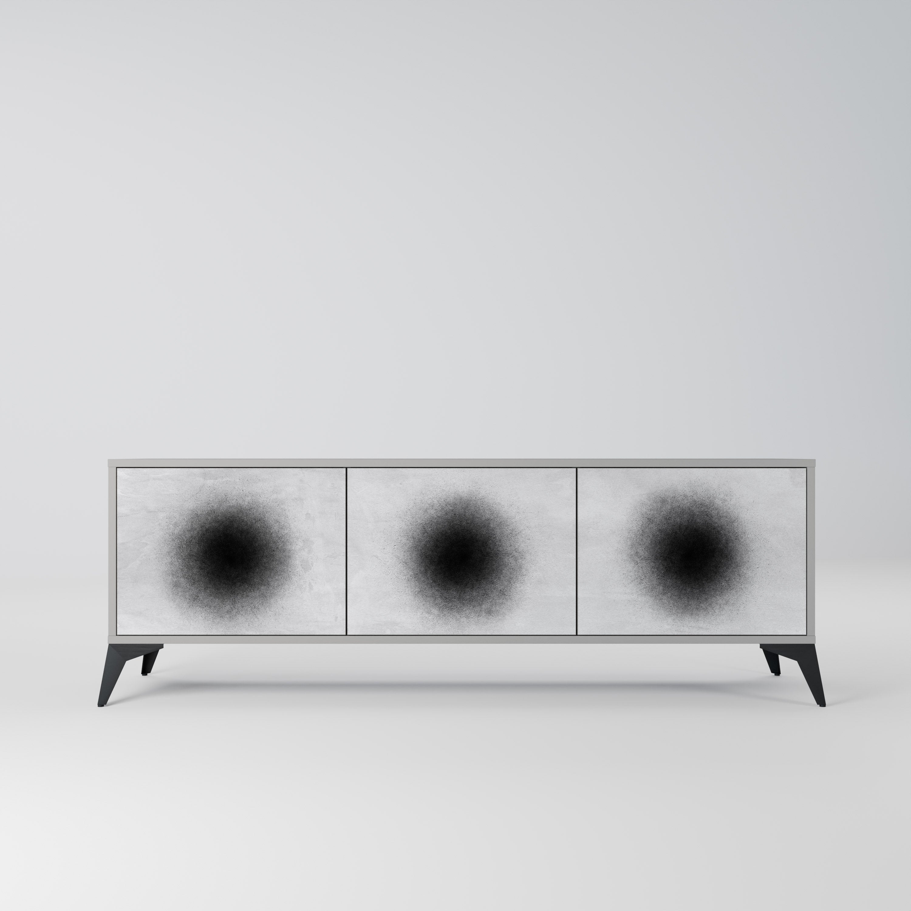 BLACK HOLE TV-Lowboard mit 3 Türen in Grau