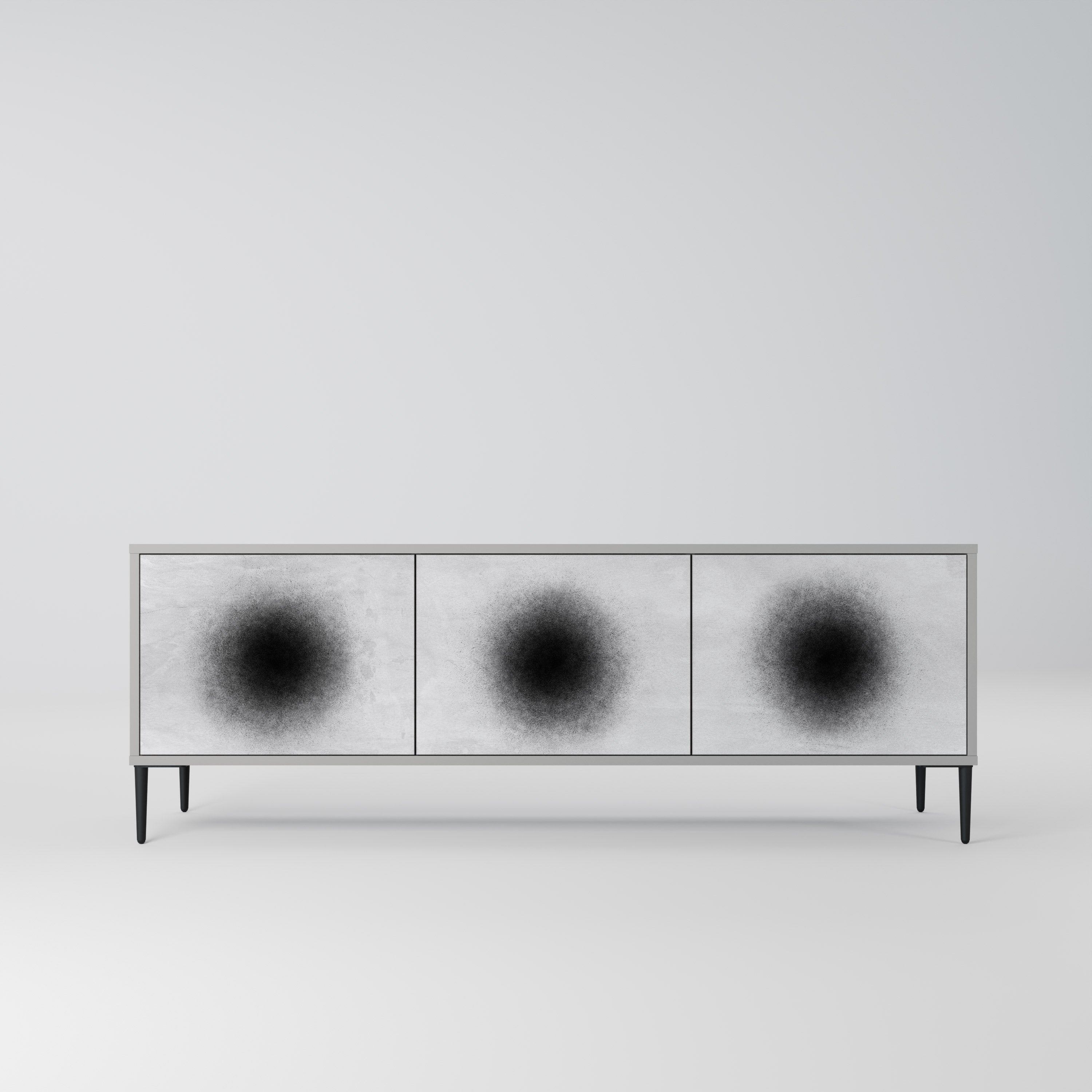 BLACK HOLE TV-Lowboard mit 3 Türen in Grau