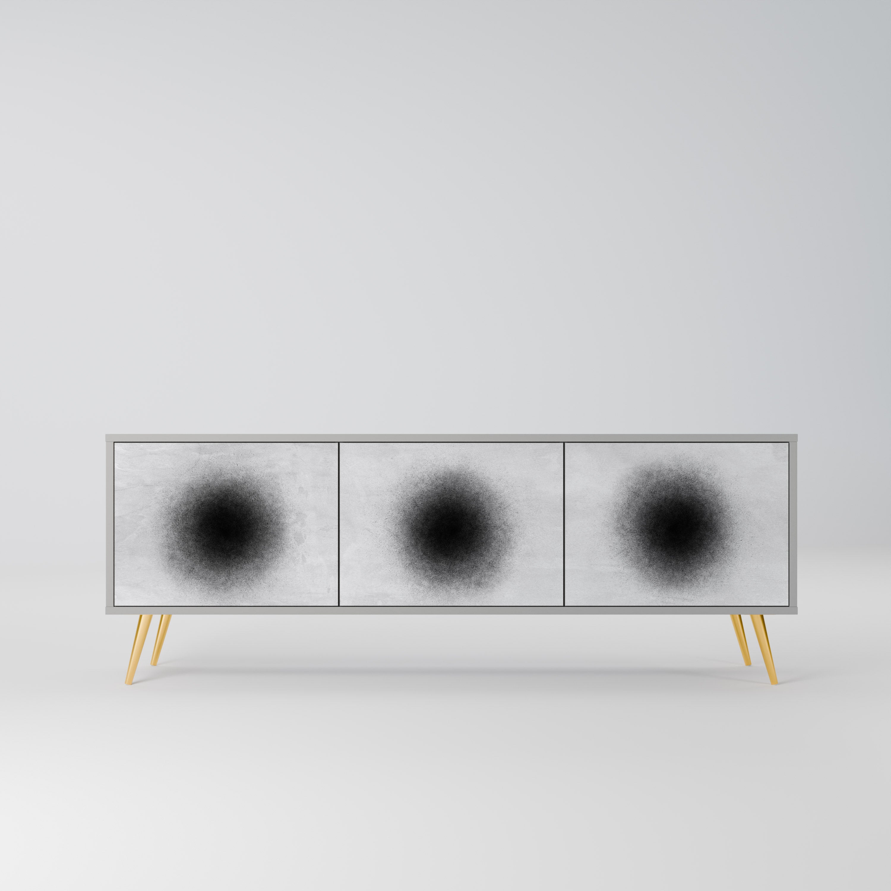 BLACK HOLE TV-Lowboard mit 3 Türen in Grau