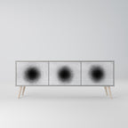 BLACK HOLE 3-Door TV Stand in Grey Finish