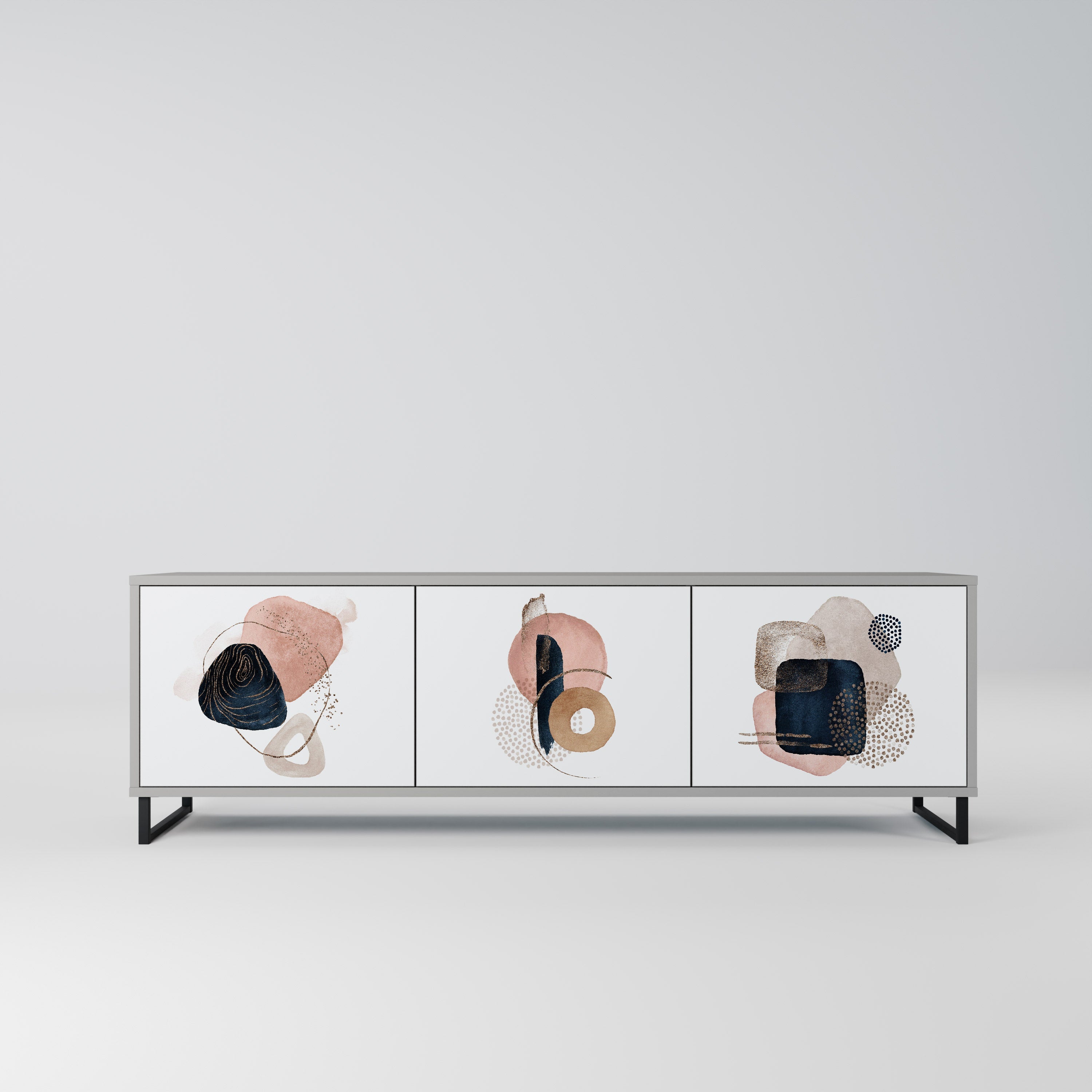 COLORFUL SHAPES TV-Lowboard mit 3 Türen in Grau