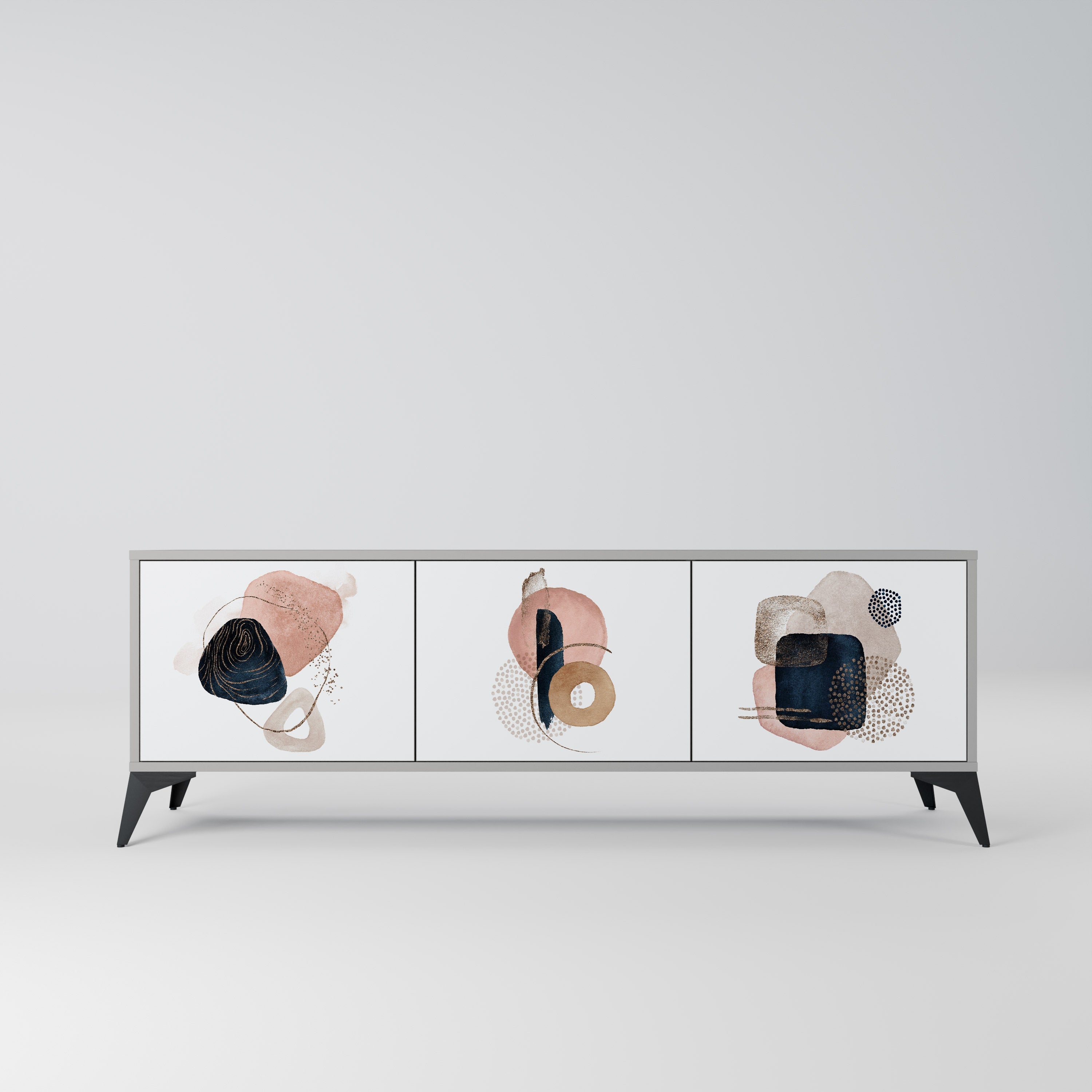 COLORFUL SHAPES TV-Lowboard mit 3 Türen in Grau