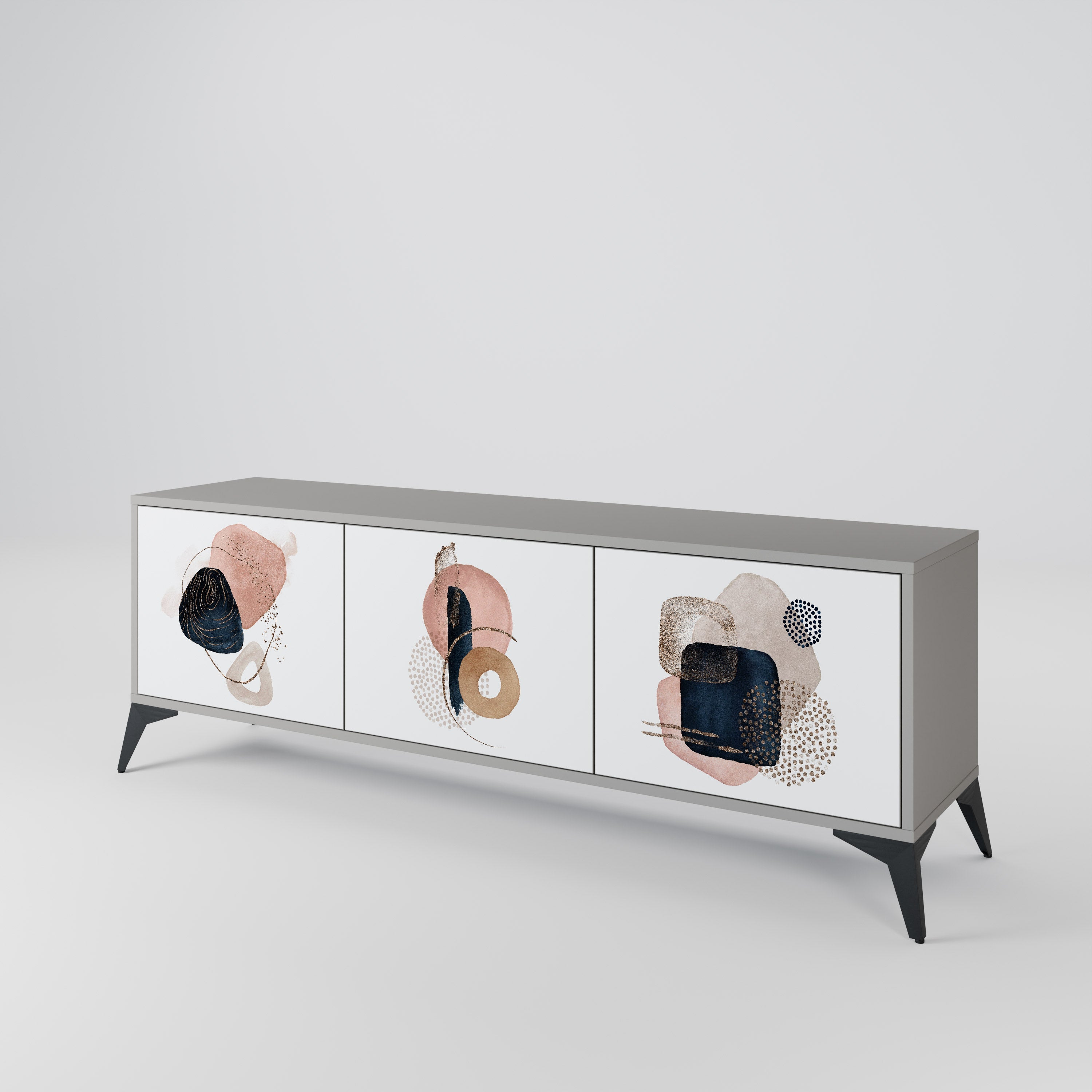 COLORFUL SHAPES TV-Lowboard mit 3 Türen in Grau