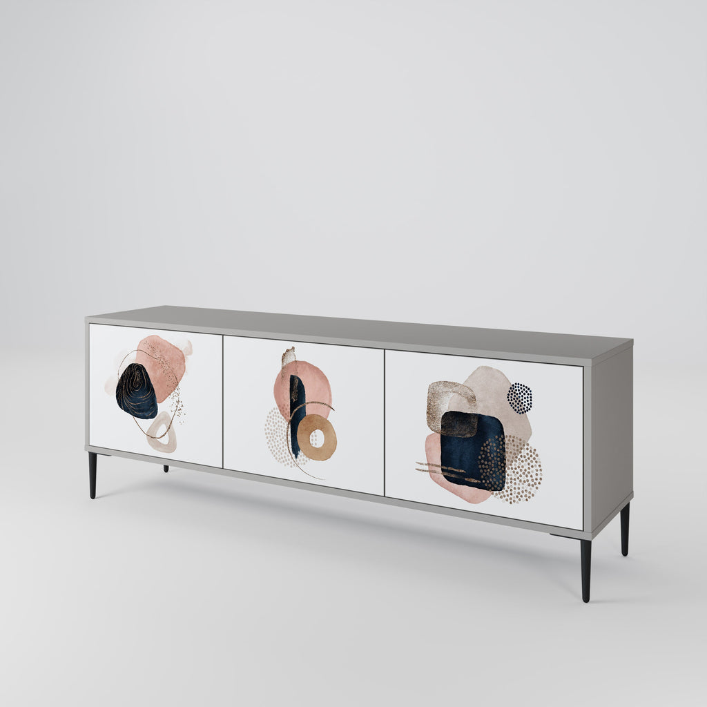 COLORFUL SHAPES TV-Lowboard mit 3 Türen in Grau