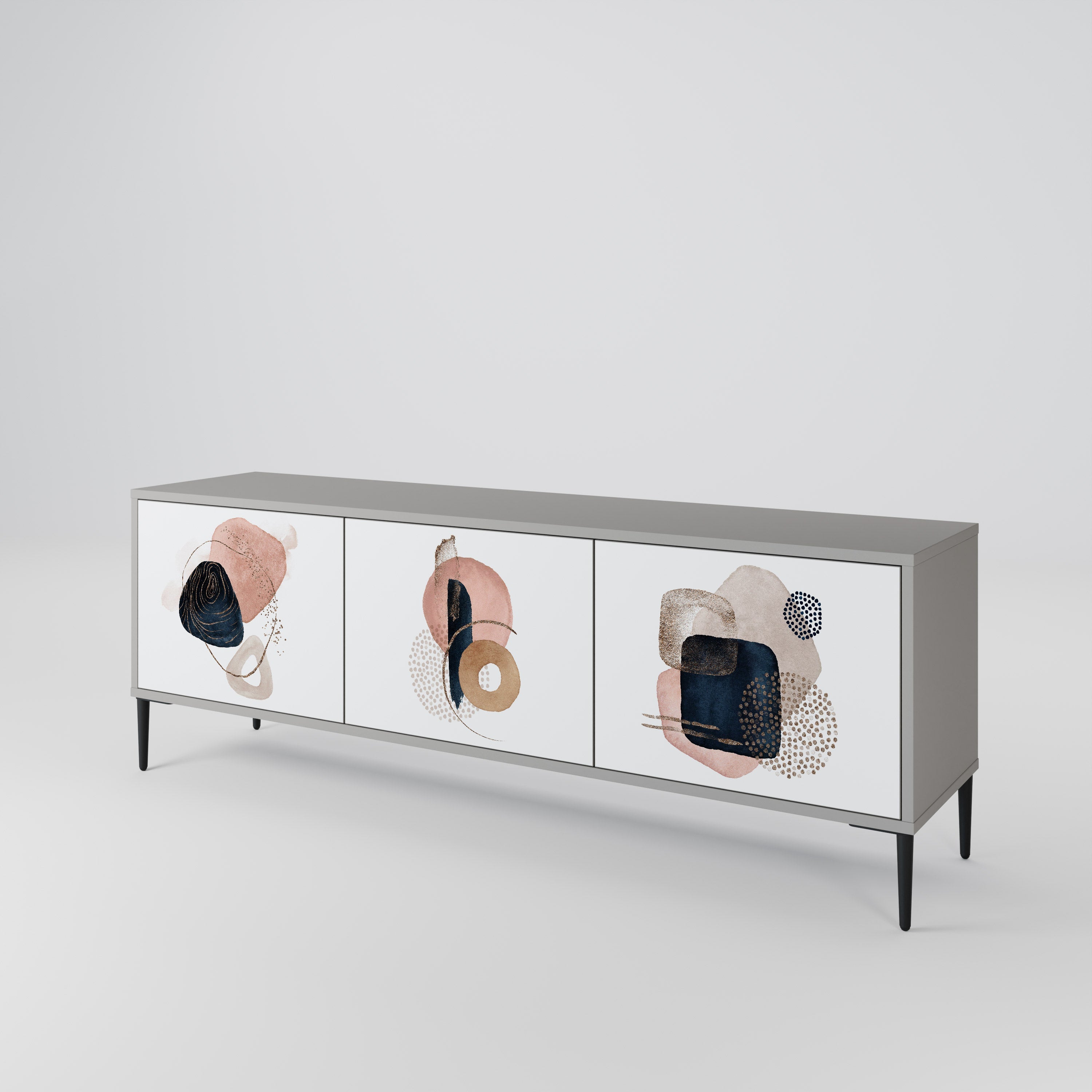 COLORFUL SHAPES TV-Lowboard mit 3 Türen in Grau