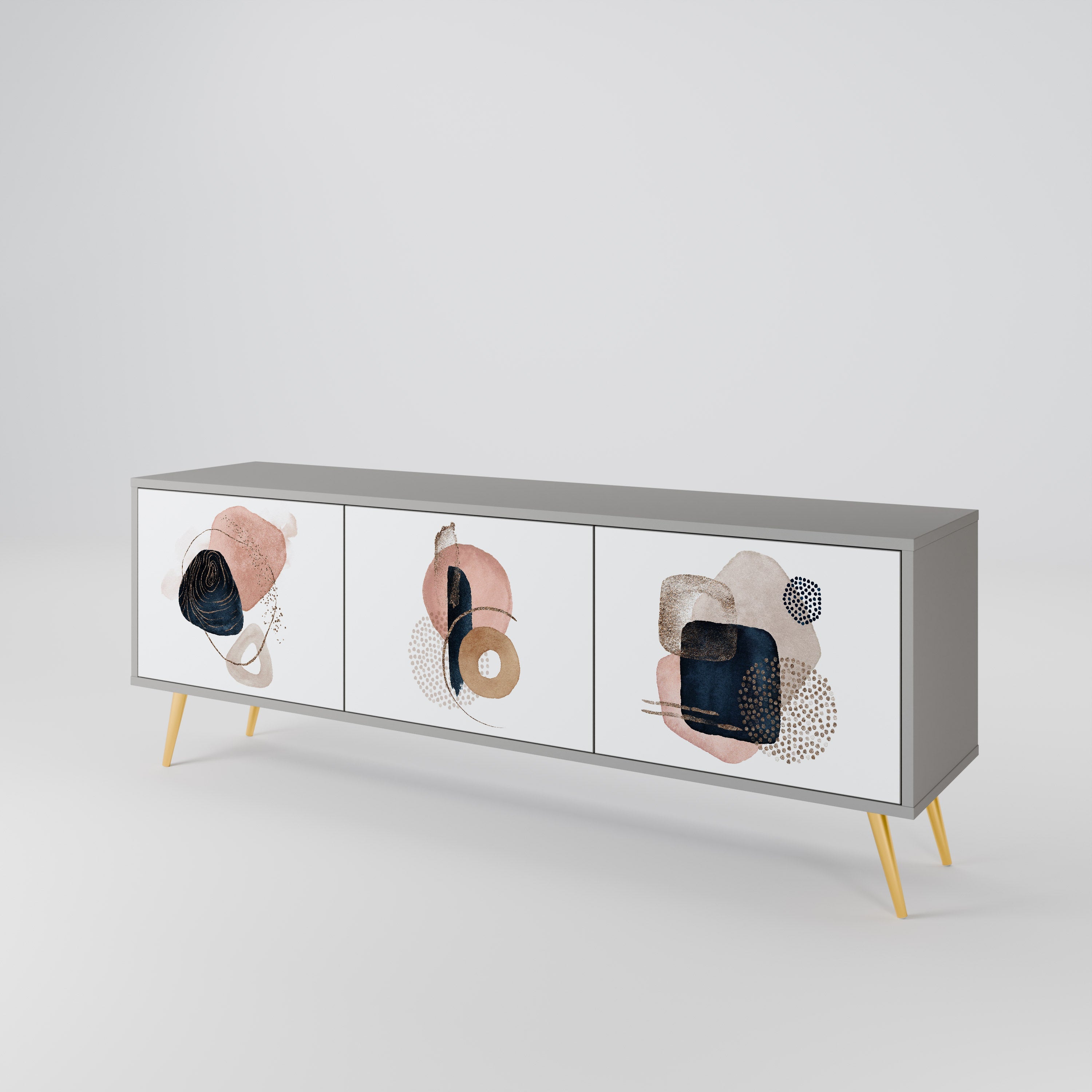COLORFUL SHAPES TV-Lowboard mit 3 Türen in Grau