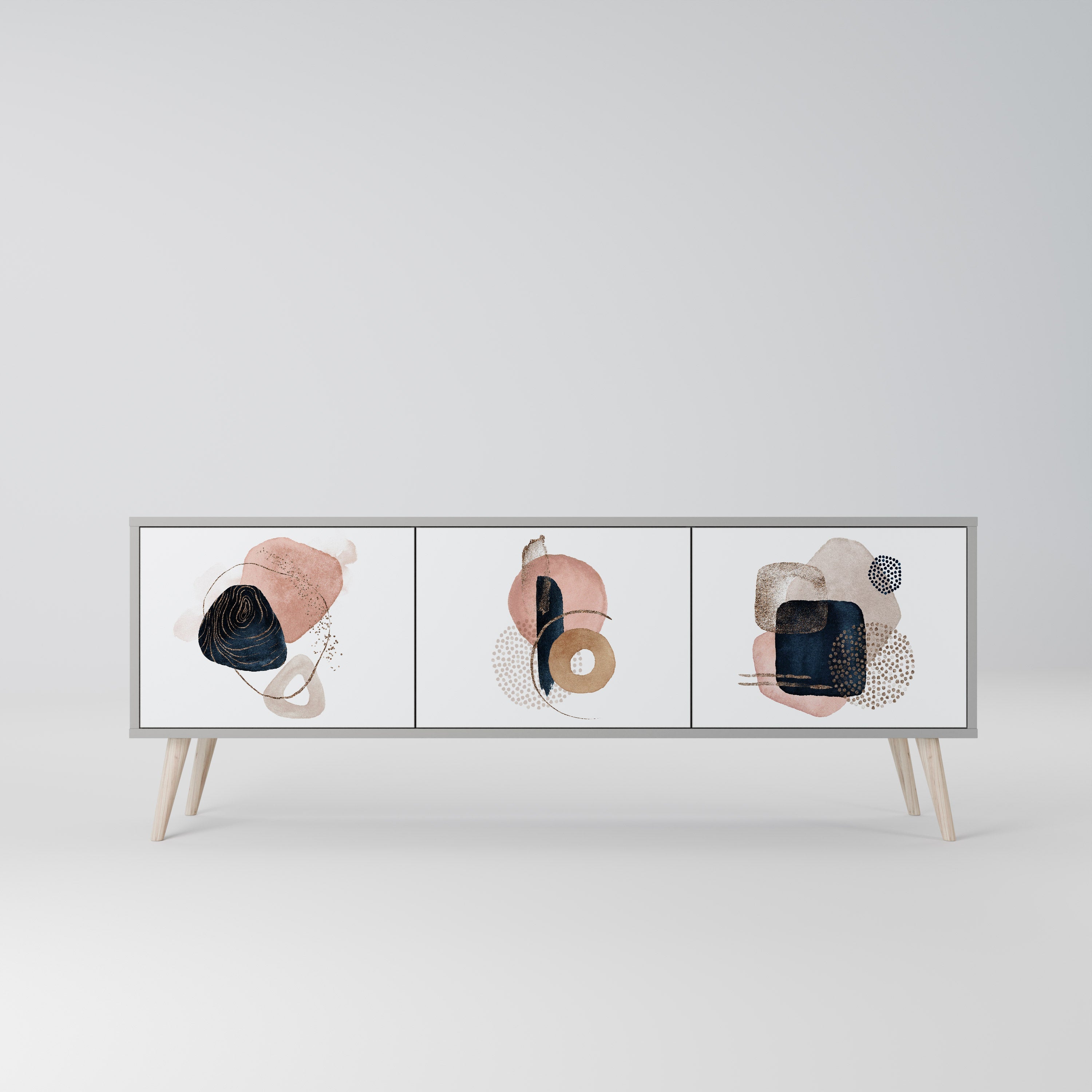 COLORFUL SHAPES TV-Lowboard mit 3 Türen in Grau