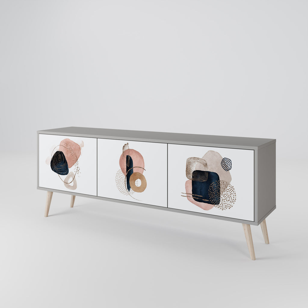 COLORFUL SHAPES TV-Lowboard mit 3 Türen in Grau