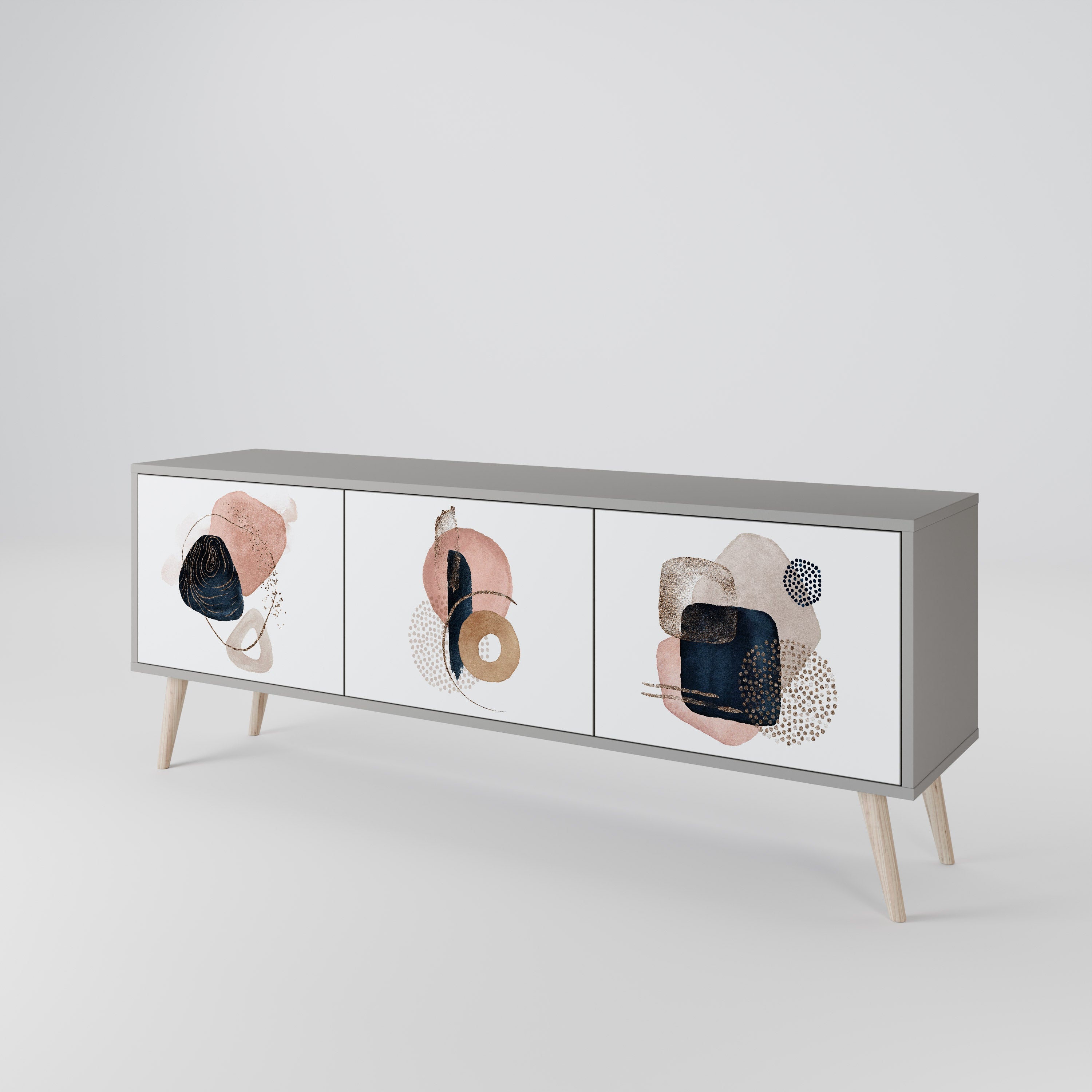 COLORFUL SHAPES TV-Lowboard mit 3 Türen in Grau