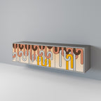 COLORFUL STRINGS TV-Lowboard mit 3 Türen in Grau