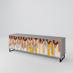 COLORFUL STRINGS TV-Lowboard mit 3 Türen in Grau