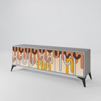 COLORFUL STRINGS TV-Lowboard mit 3 Türen in Grau