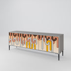 COLORFUL STRINGS TV-Lowboard mit 3 Türen in Grau