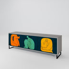 TOGETHER BUT SEPARATELY 3-Door TV Stand in Grey Finish