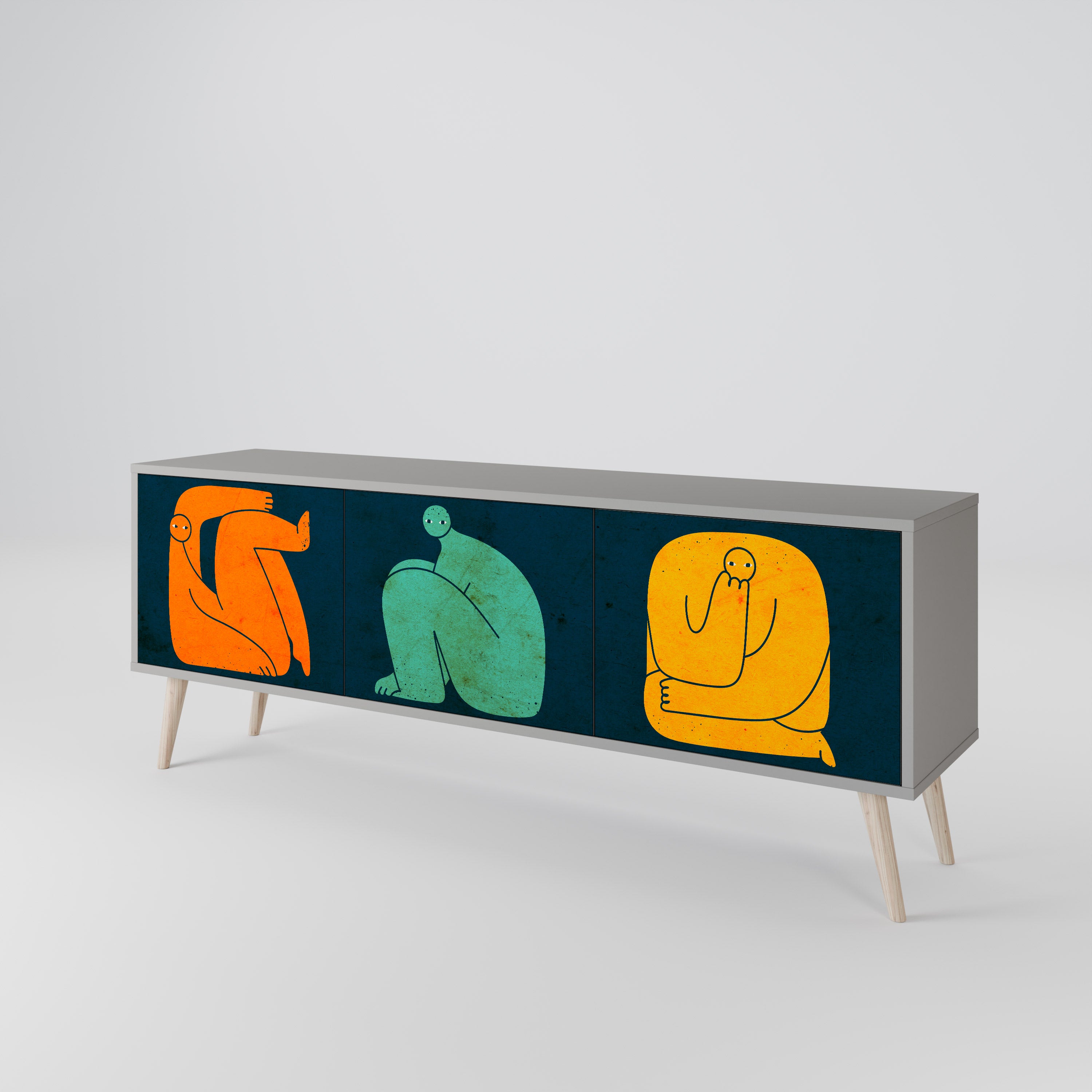 TOGETHER BUT SEPARATELY 3-türiges TV-Lowboard