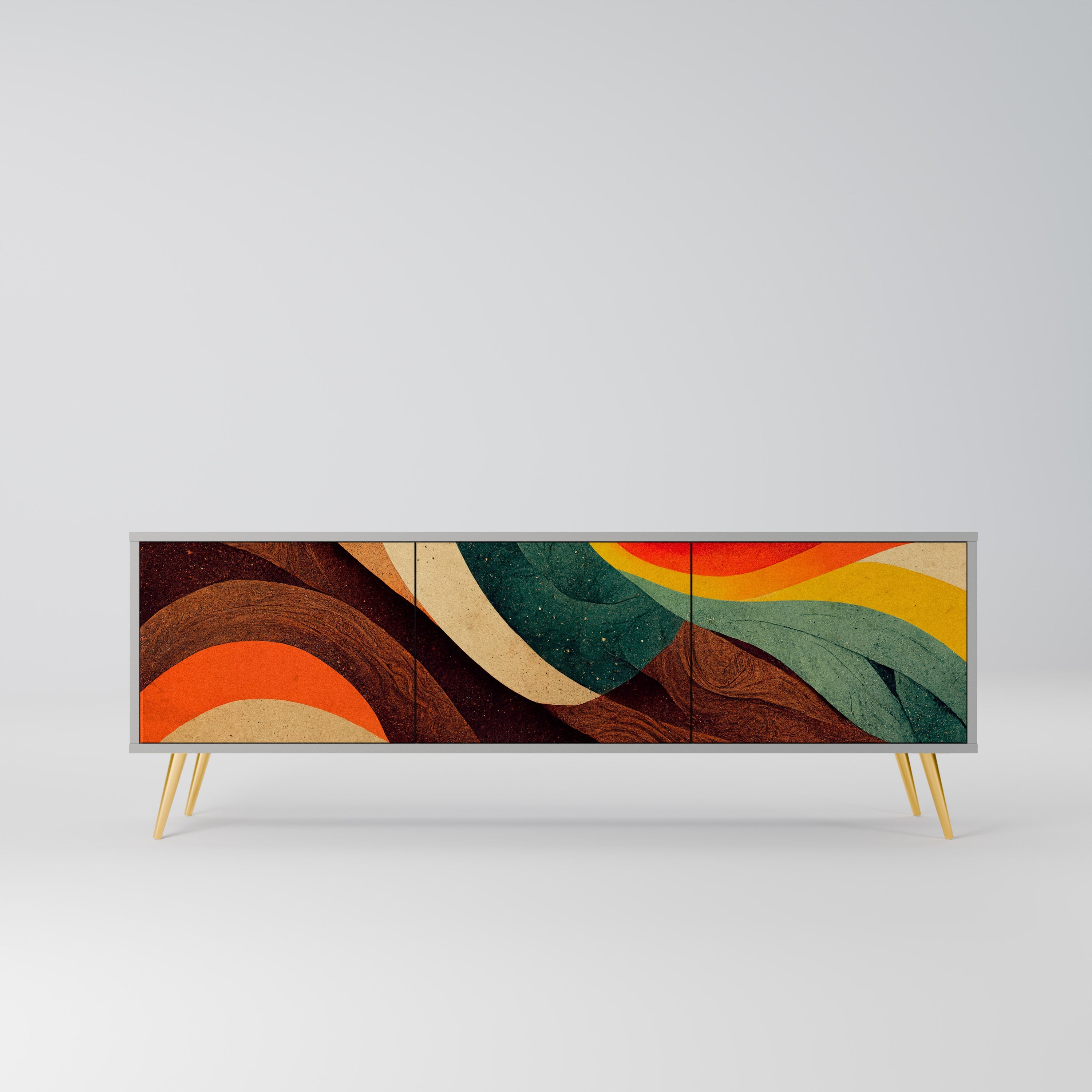 COLORFUL STRANDS TV-Lowboard mit 3 Türen in Grau