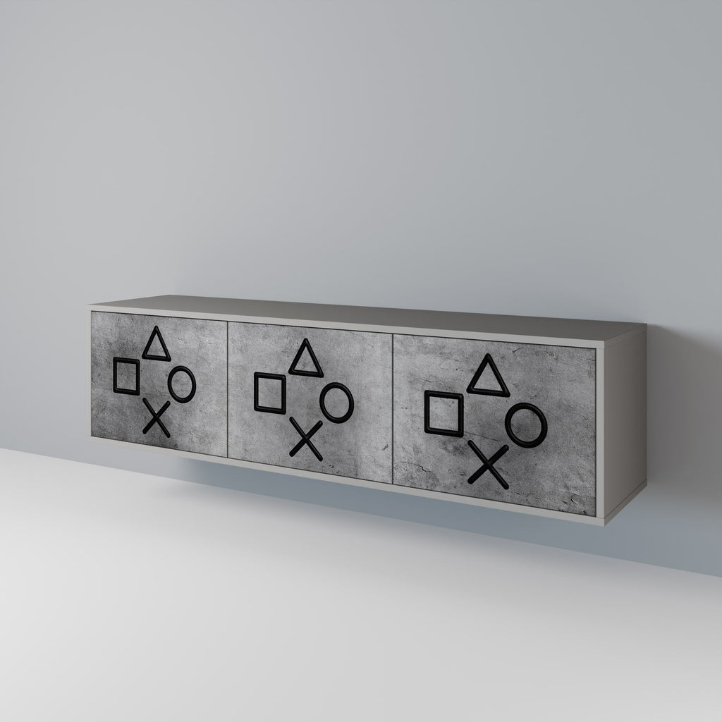 GAMER CHOICE TV-Lowboard mit 3 Türen in Grau