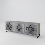 GAMER CHOICE TV-Lowboard mit 3 Türen in Grau