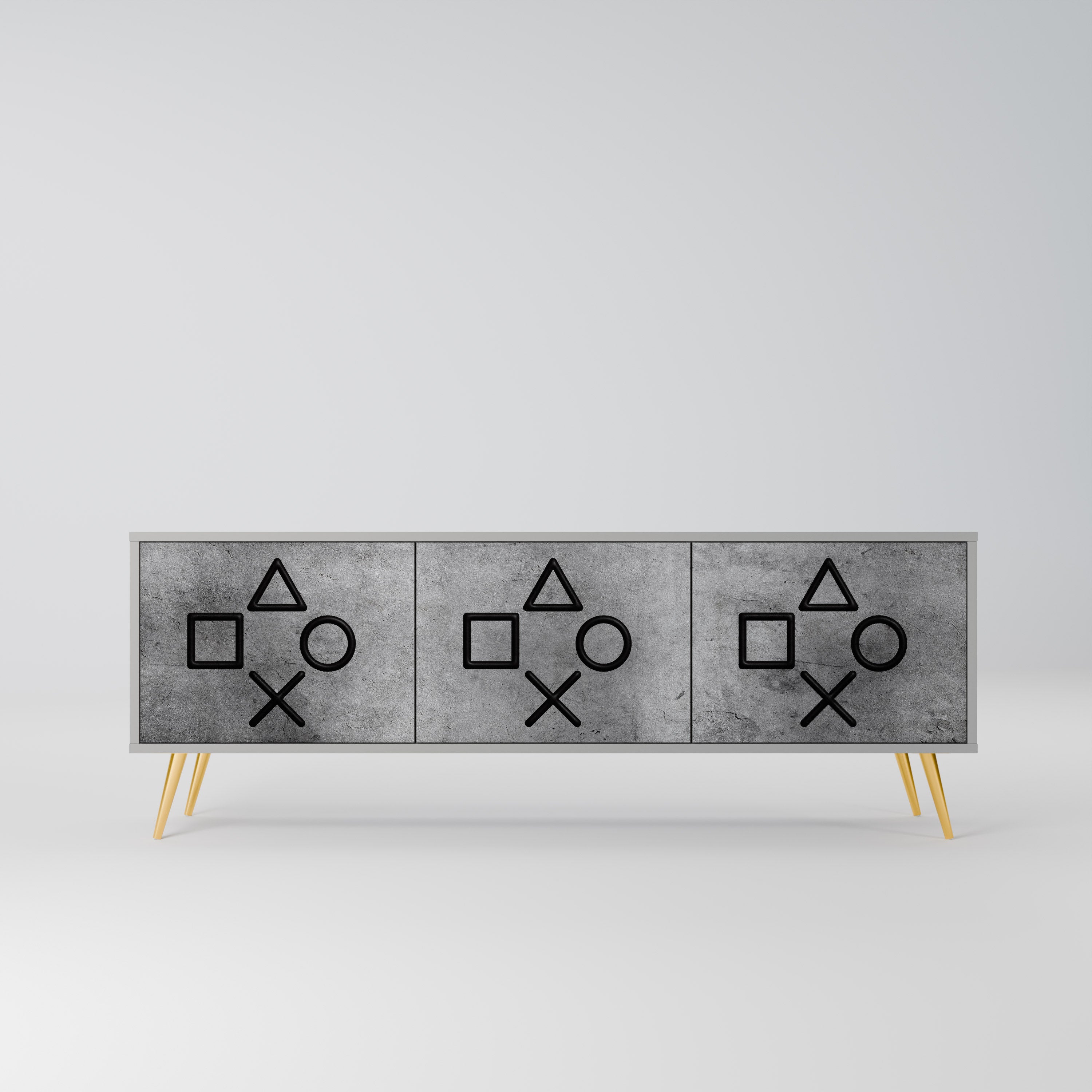 GAMER CHOICE TV-Lowboard mit 3 Türen in Grau