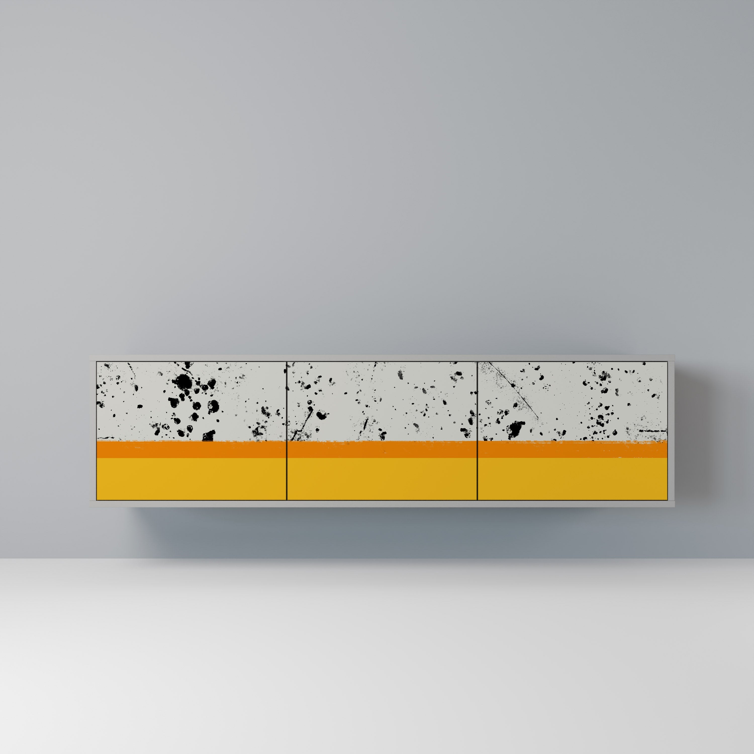 DYED BY ORANGE TV-Lowboard mit 3 Türen in Grau