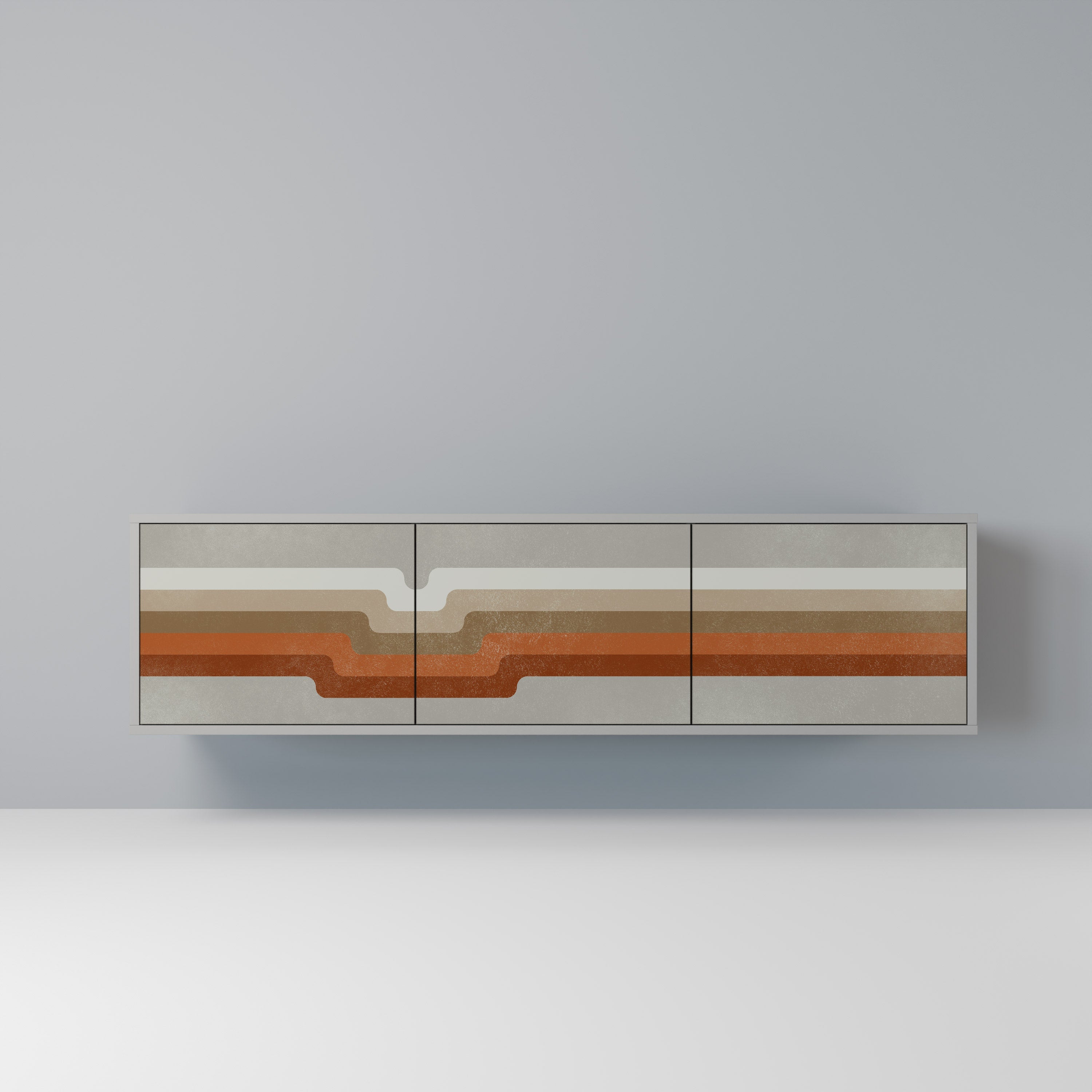 PECULIAR TRAIL TV-Lowboard mit 3 Türen in Grau