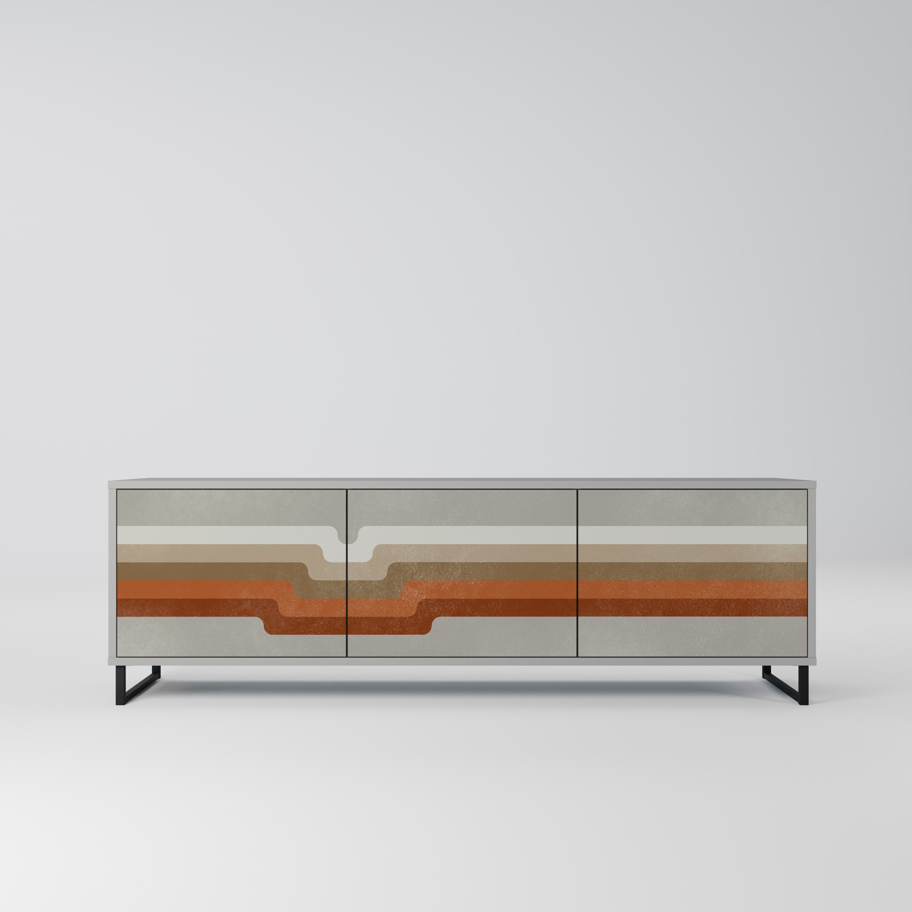 PECULIAR TRAIL TV-Lowboard mit 3 Türen in Grau