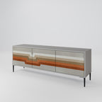 PECULIAR TRAIL 3-Door TV Stand in Grey Finish