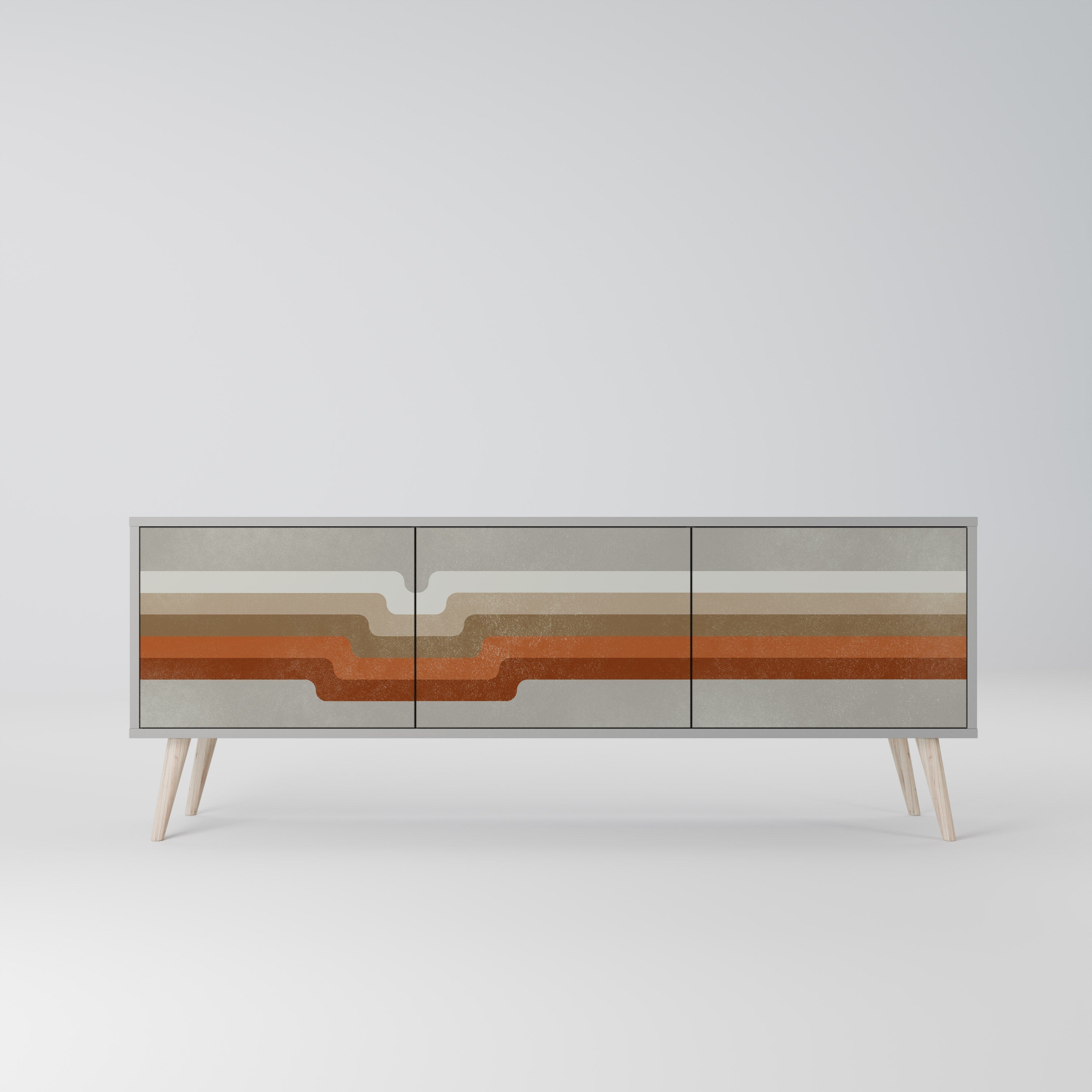 PECULIAR TRAIL TV-Lowboard mit 3 Türen in Grau